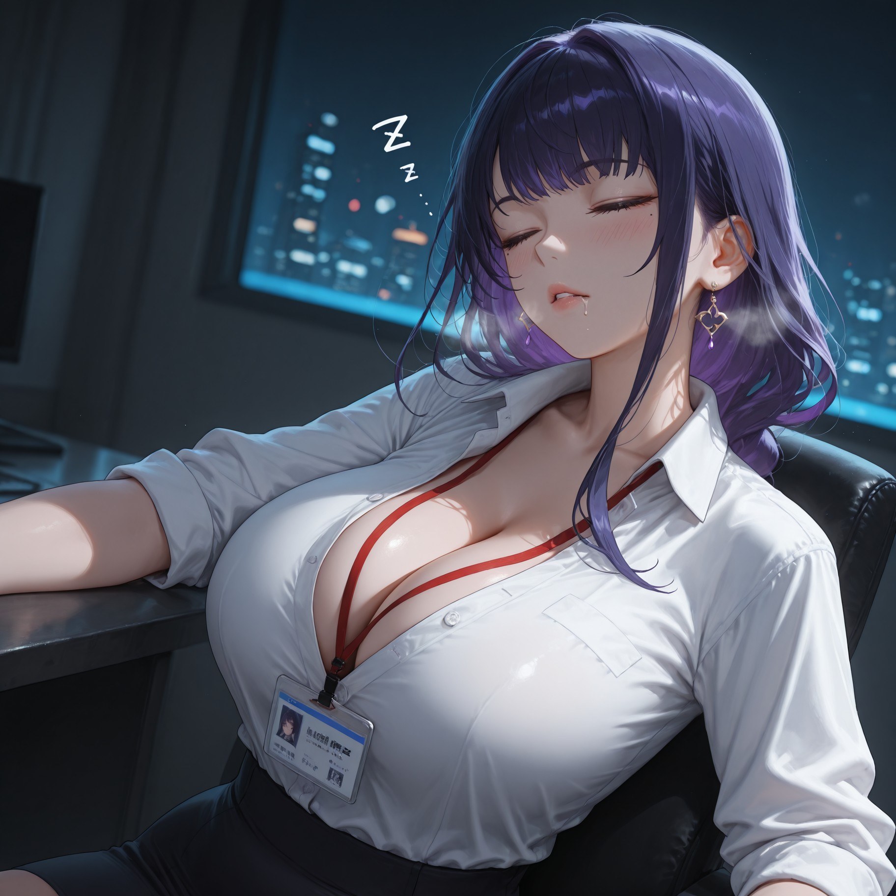 AI 生成動漫女孩 - 原神 雷電將軍：OL套裙黑絲 382P