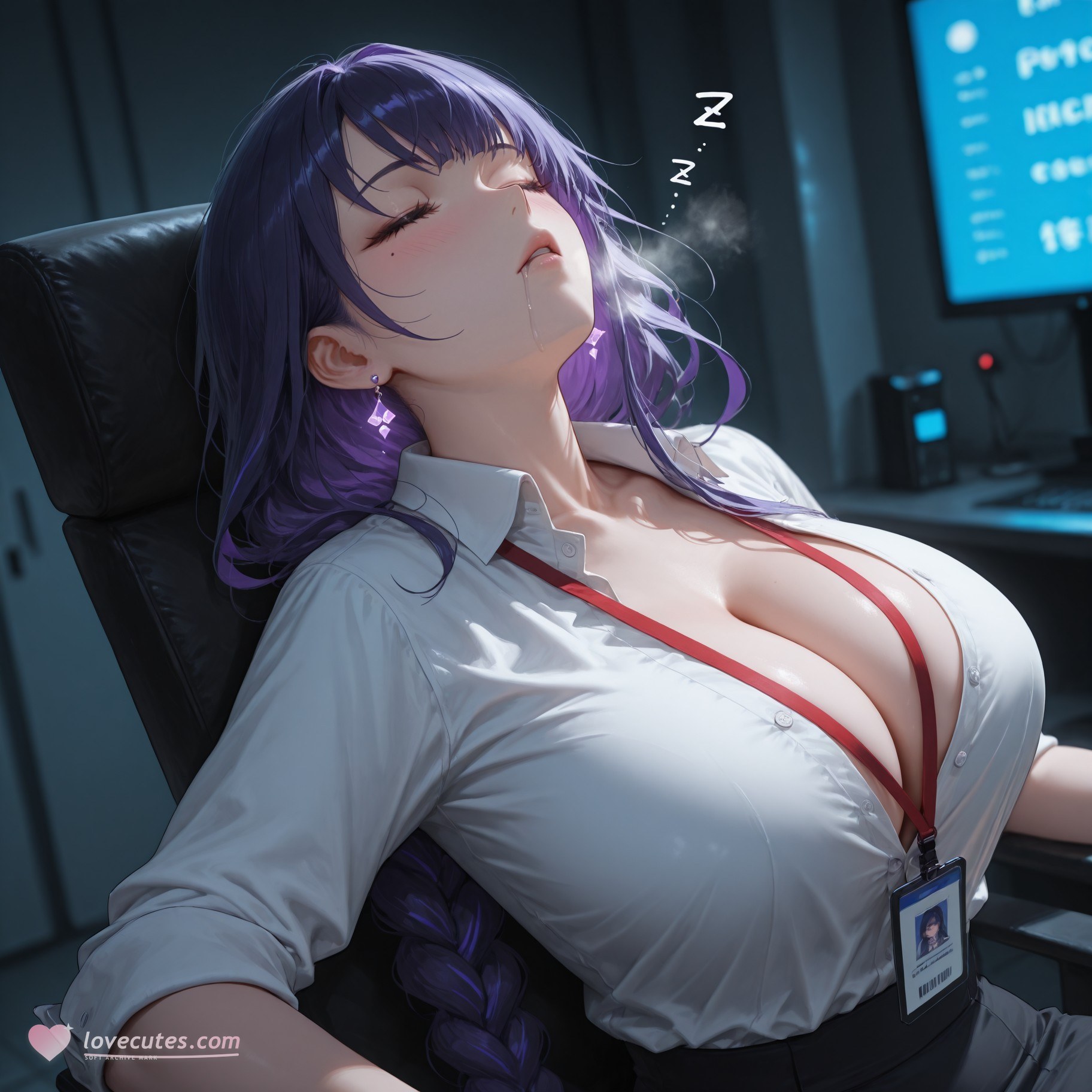 AI 生成動漫女孩 - 原神 雷電將軍：OL套裙黑絲 382P