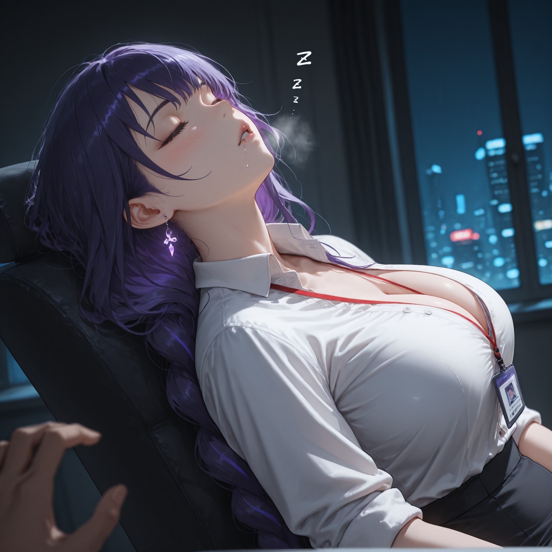 AI 生成動漫女孩 - 原神 雷電將軍：OL套裙黑絲 382P
