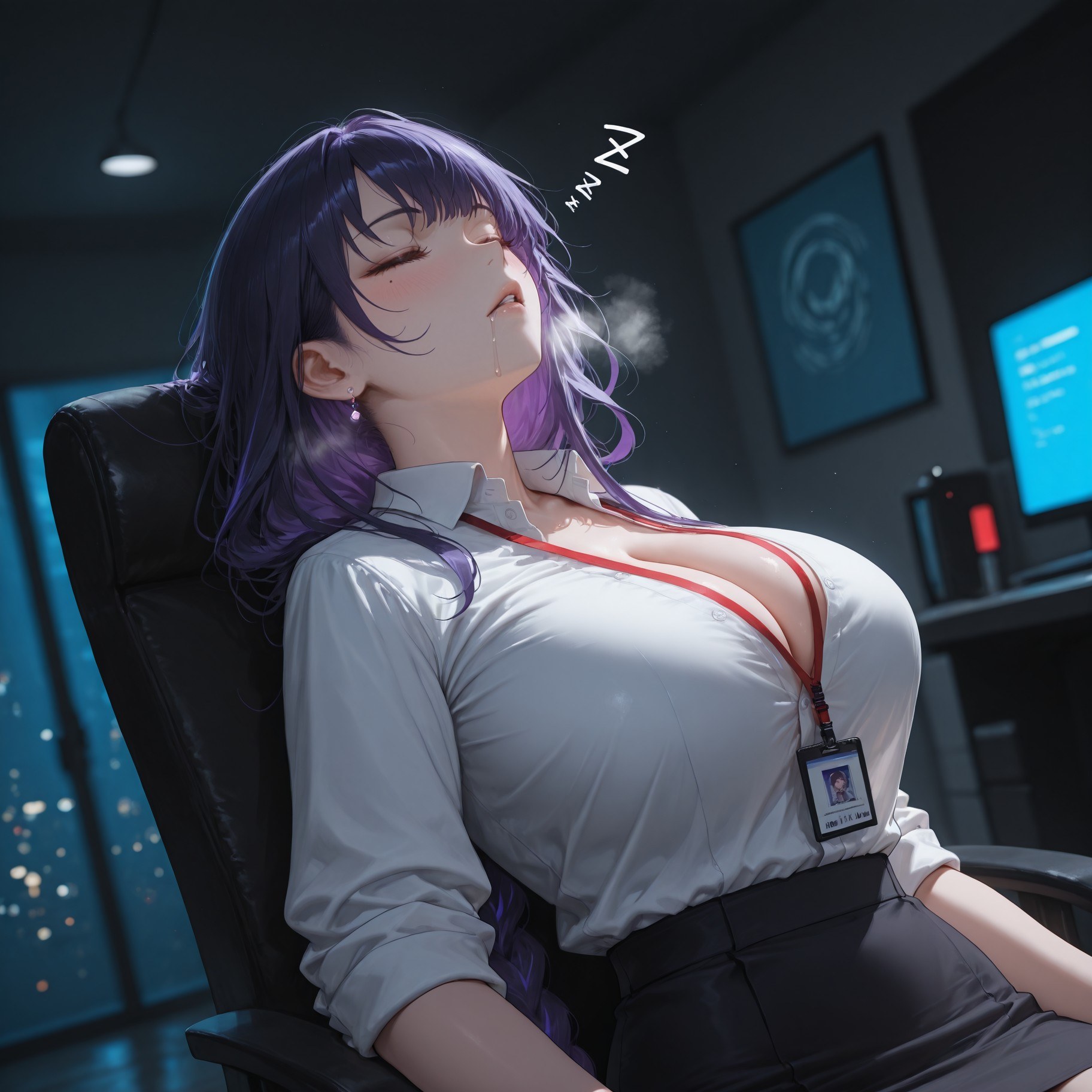AI 生成動漫女孩 - 原神 雷電將軍：OL套裙黑絲 382P