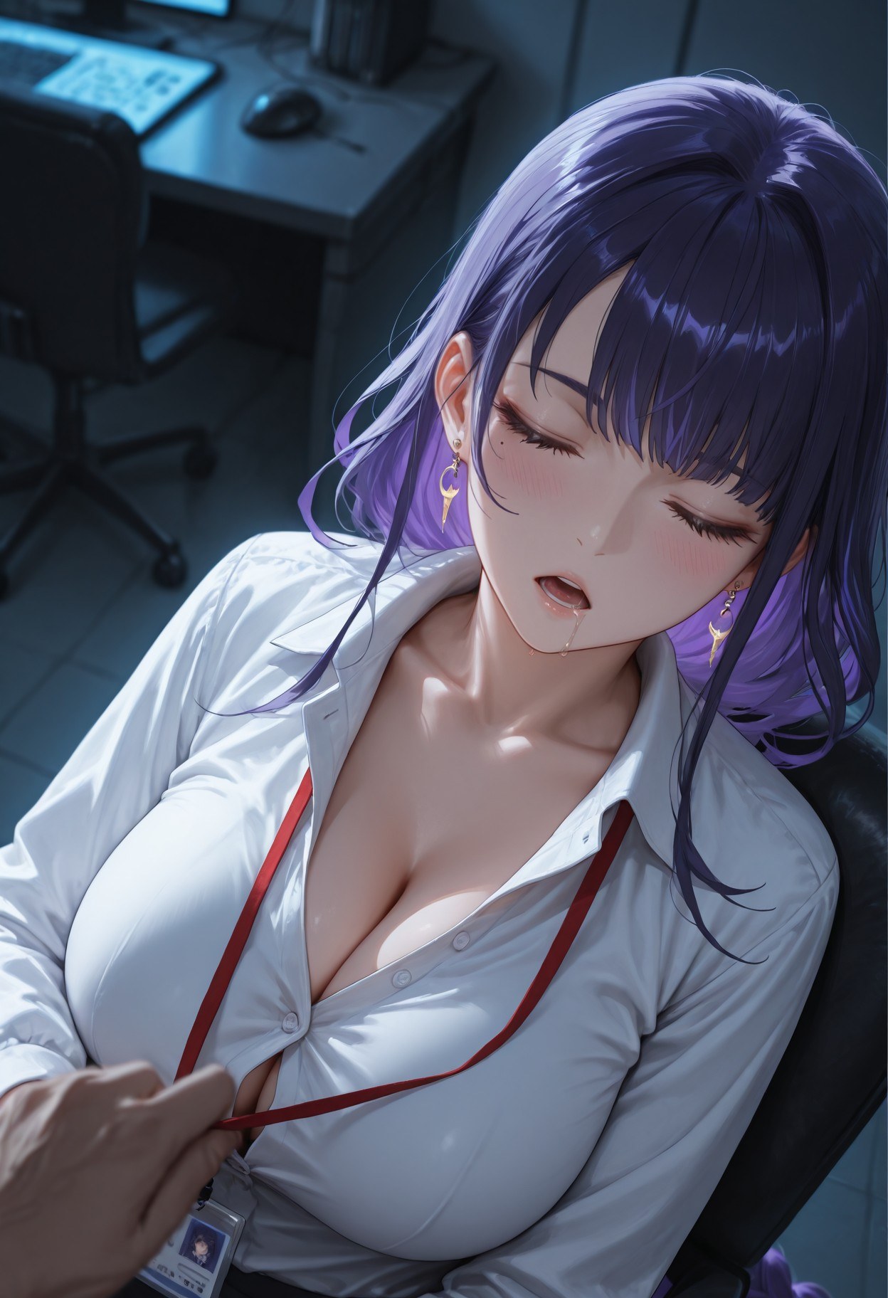AI 生成動漫女孩 - 原神 雷電將軍：OL套裙黑絲 382P