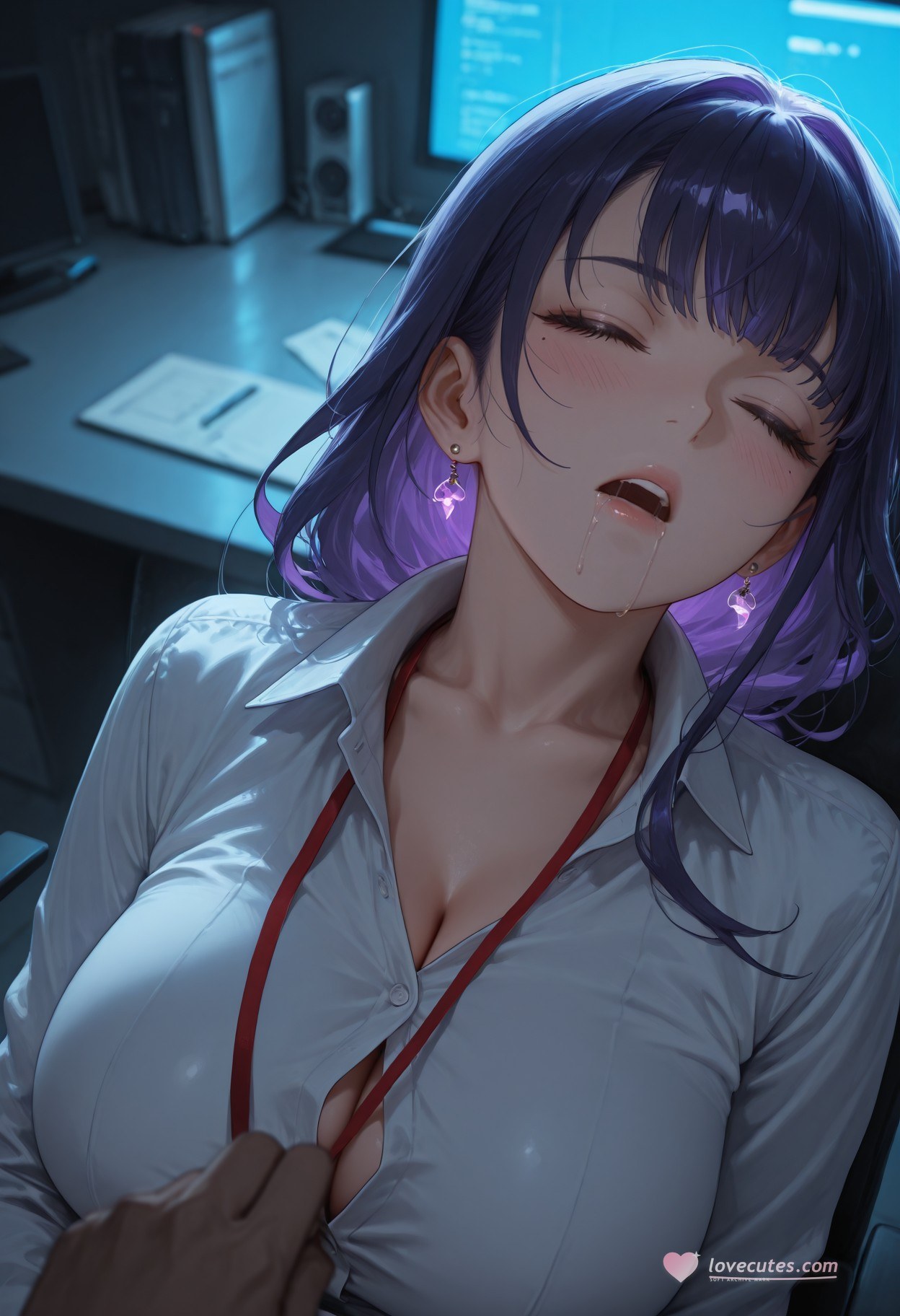 AI 生成動漫女孩 - 原神 雷電將軍：OL套裙黑絲 382P