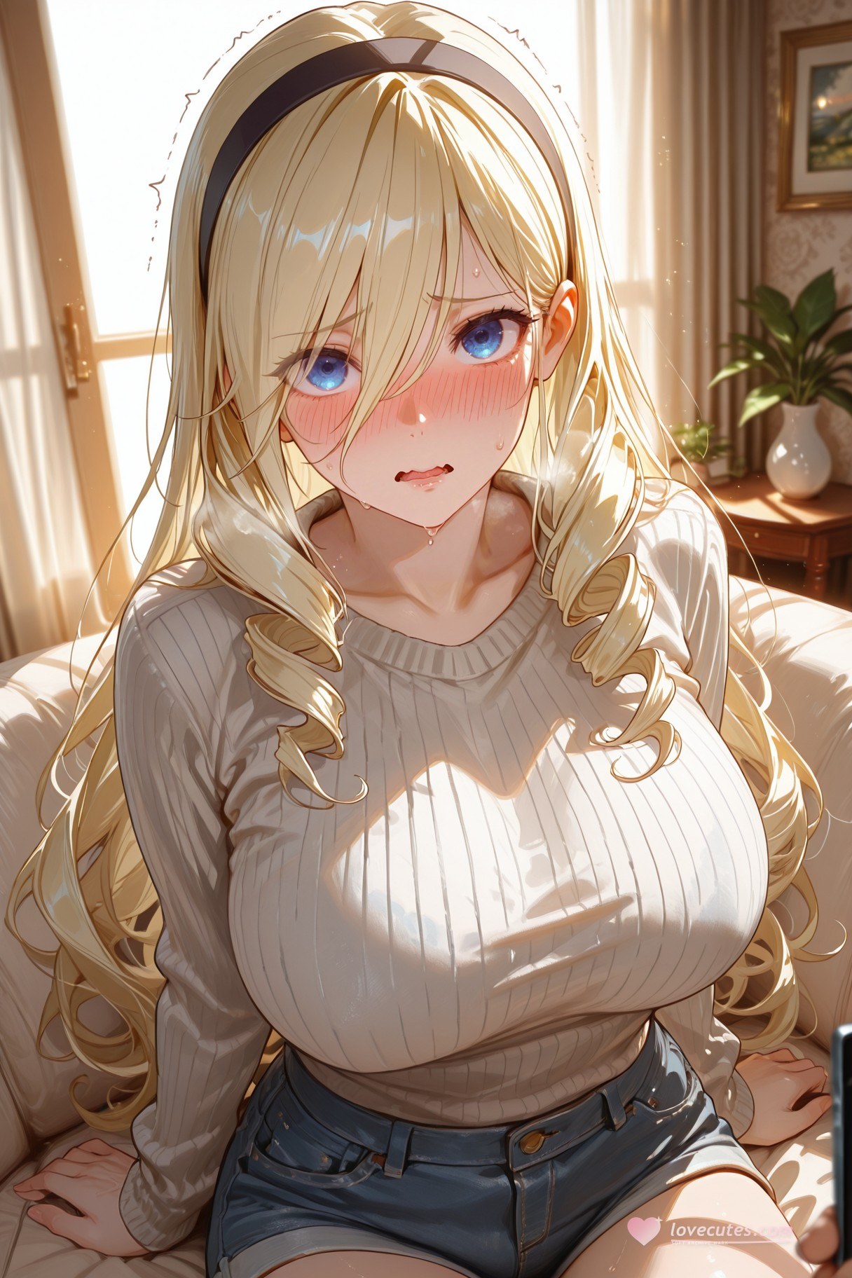 AI Generated Anime Girl - 塞莉亚 Vol.2：ชุดชั้นในลูกไม้ ถ่ายบนเตียง โชว์อวัยวะเพศหญิง 400P