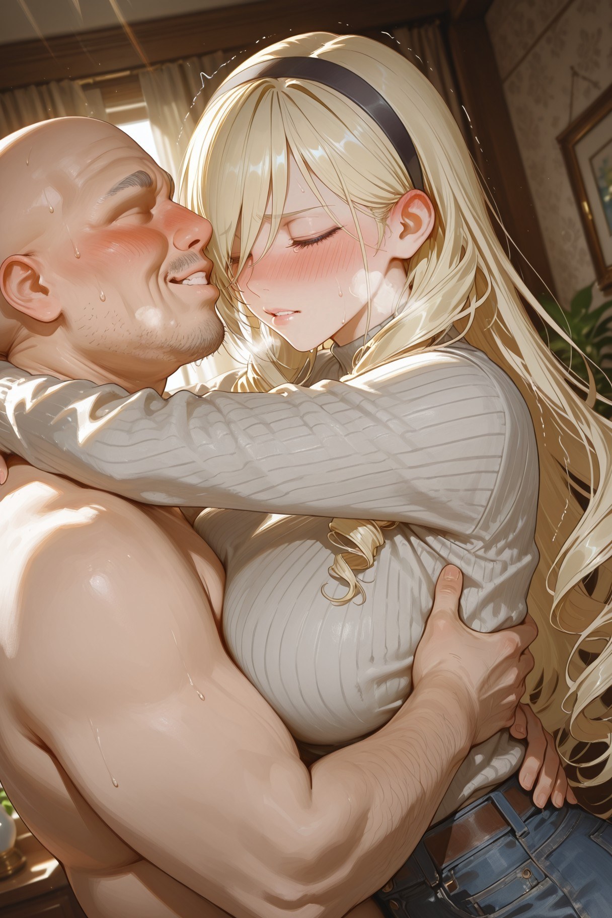AI Generated Anime Girl - 塞莉亚 Vol.2：ชุดชั้นในลูกไม้ ถ่ายบนเตียง โชว์อวัยวะเพศหญิง 400P