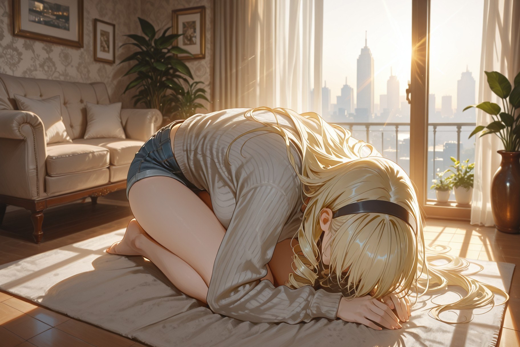 AI Generated Anime Girl - 塞莉亚 Vol.2：蕾丝内衣床拍露穴 400P