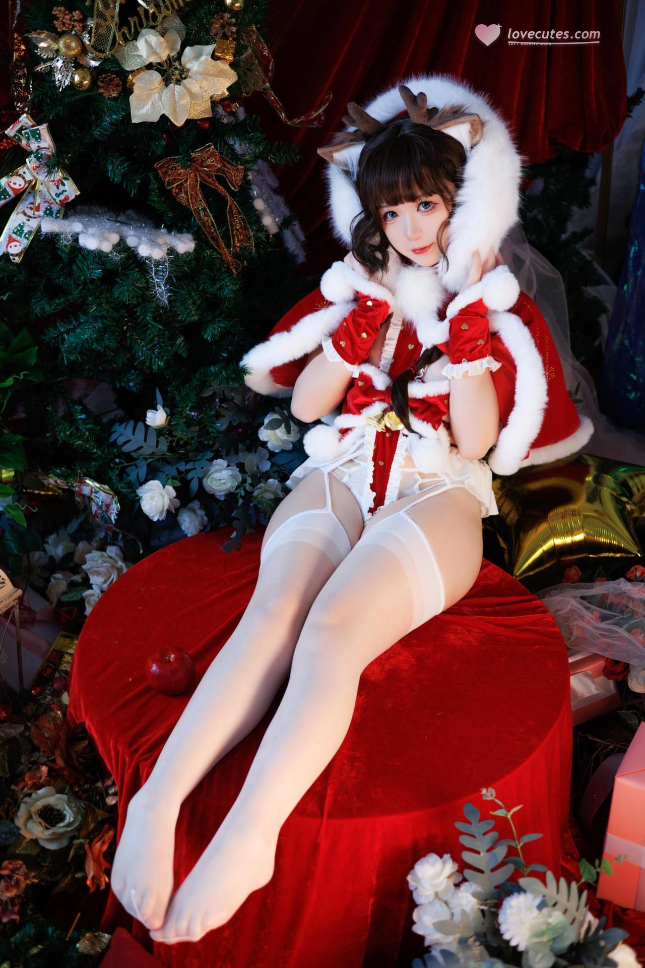 [Photo] Yingluo-chan w - Christmas Reindeer: Reindeer Antler Christmas Outfit Leg Photos 28P