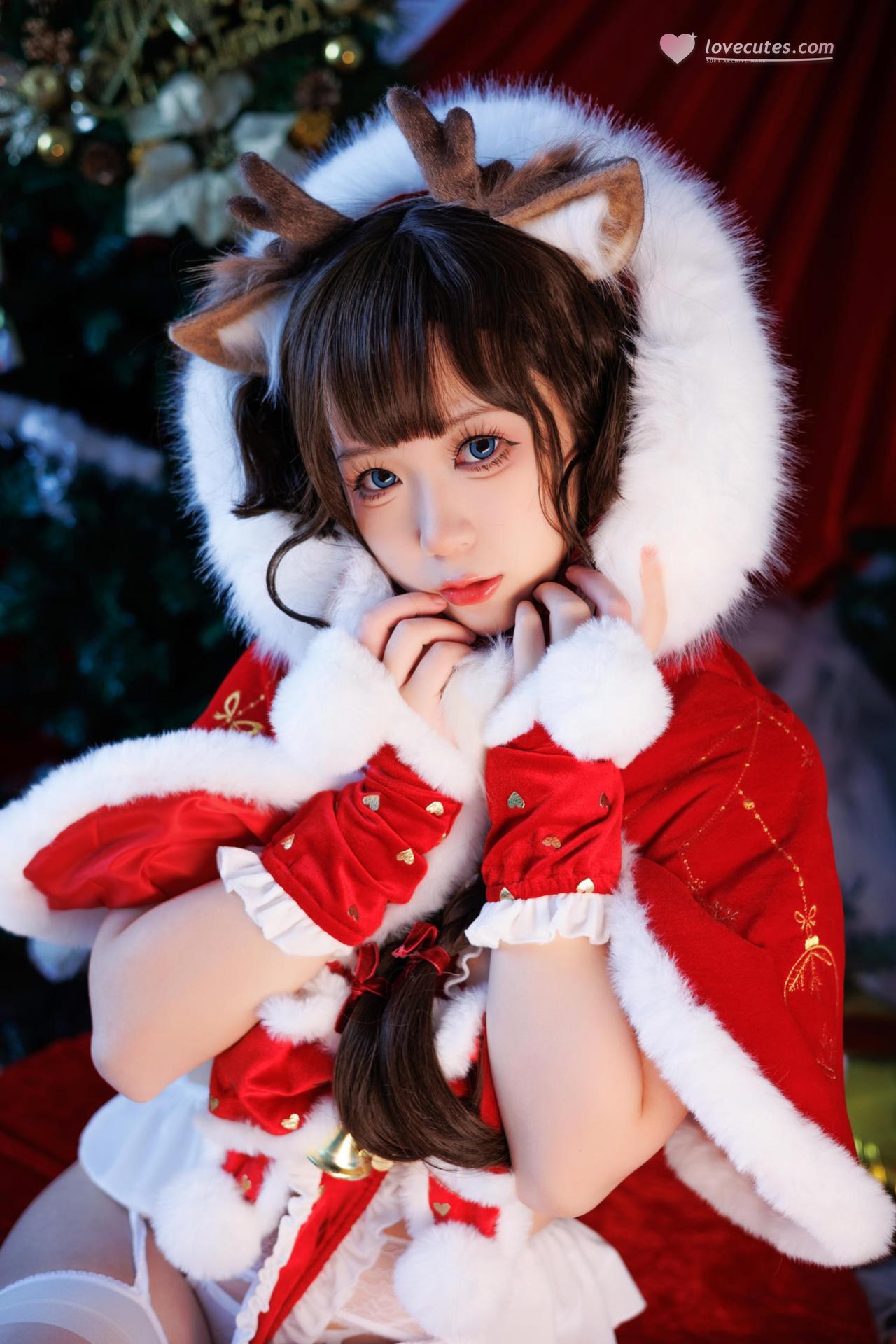 [Photo] Yingluo-chan w - Christmas Reindeer: Reindeer Antler Christmas Outfit Leg Photos 28P