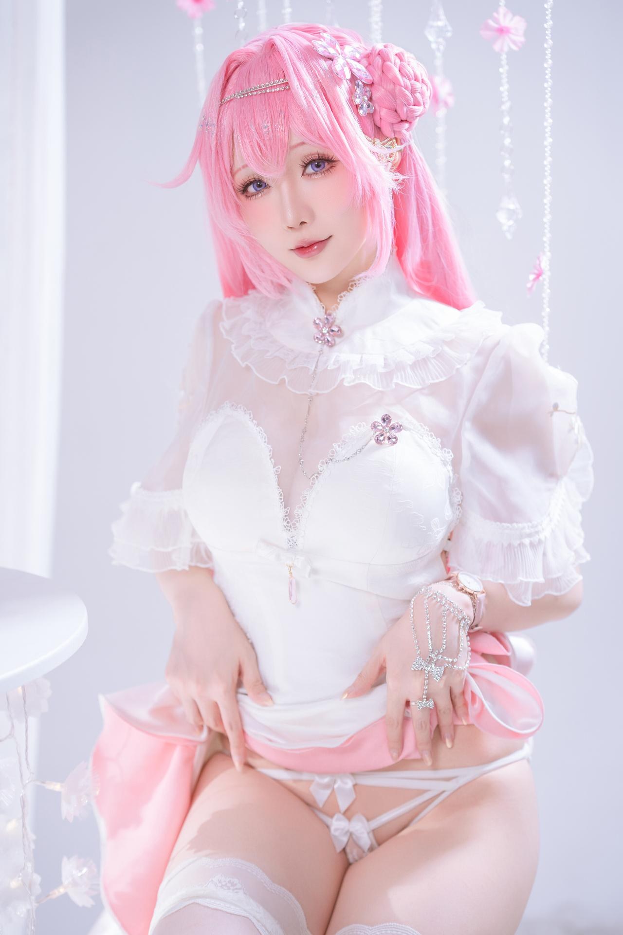 [cosplay] 星之迟迟Hoshilily - 胜利女神：妮姬 桃乐丝：白发礼装白丝美腿还原 44P