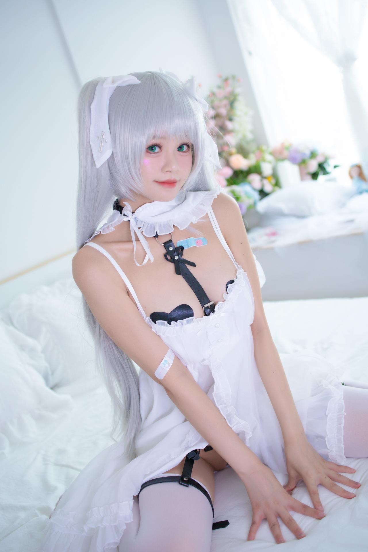 [cosplay] 星黛鹿鹿 - ฮัทสึเนะจัง: ผมทวินเทลสีน้ำเงินเขียว ถุงน่องขาว ขาสวย 58P