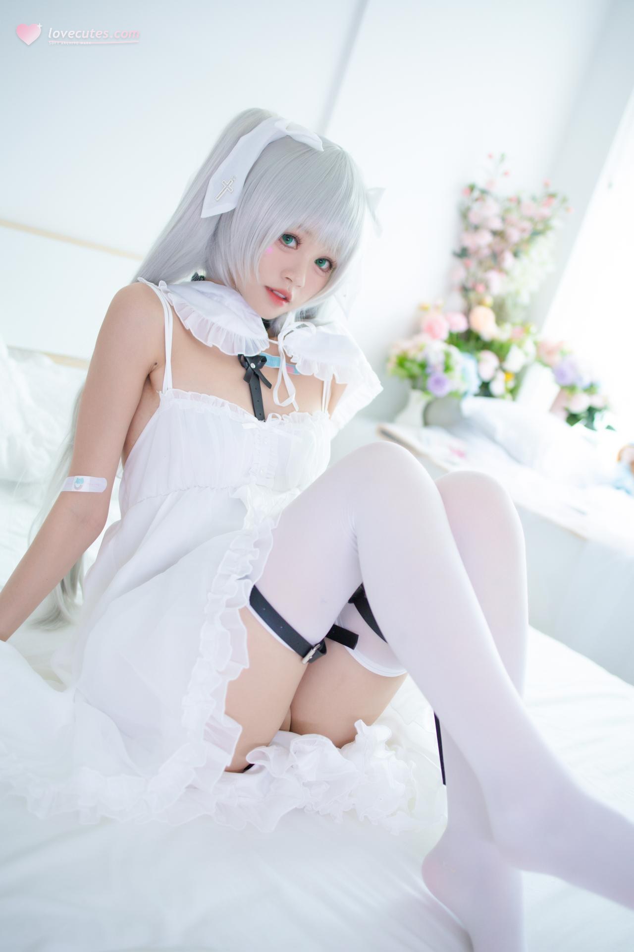 [cosplay] 星黛鹿鹿 - Hatsune-chan: tóc hai bím xanh lam - xanh lục, đùi trắng 58P