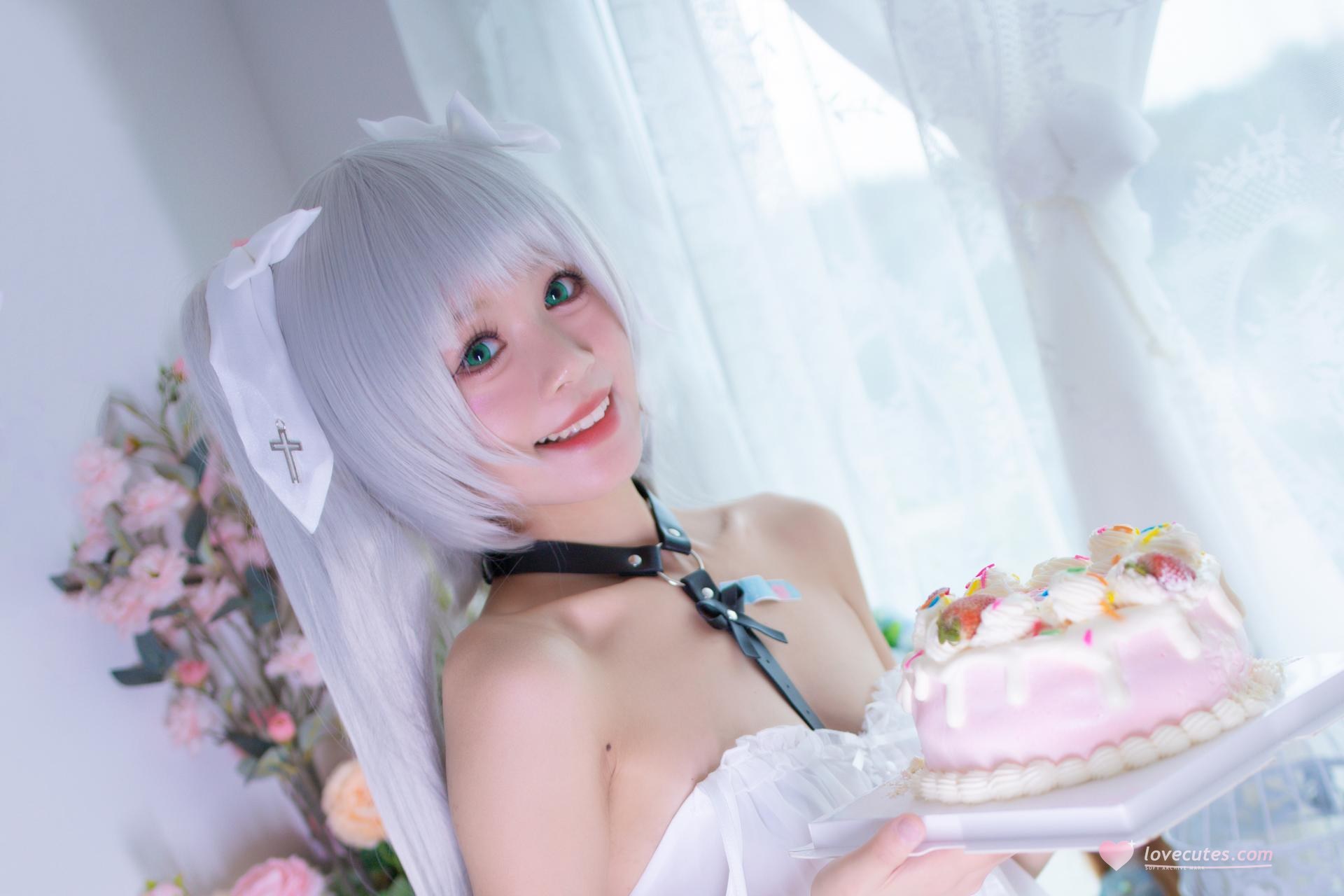 [cosplay] 星黛鹿鹿 - Hatsune-chan: tóc hai bím xanh lam - xanh lục, đùi trắng 58P