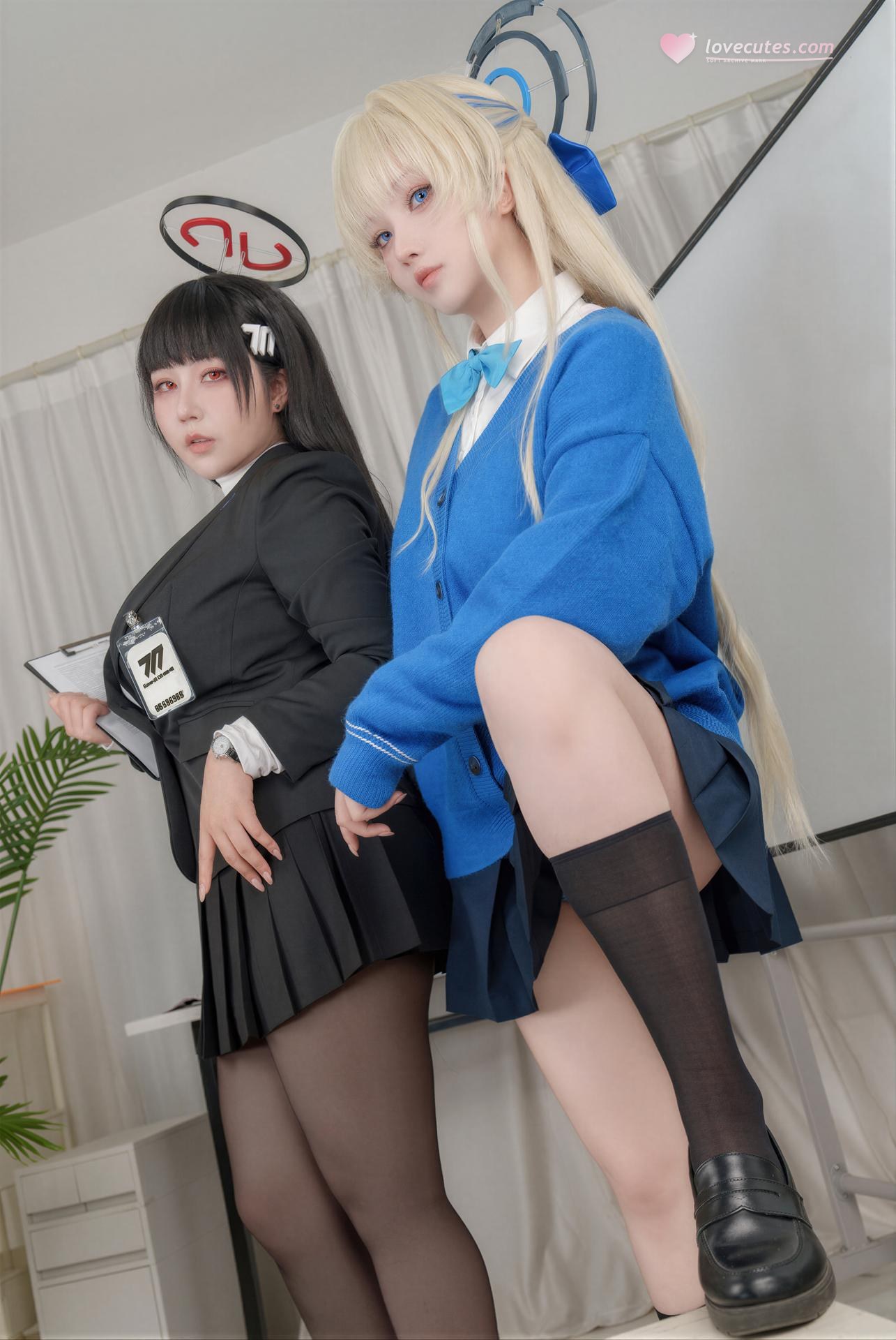 [cosplay] rioko凉凉子 KANEKO_咔喵 - 飞鸟马时+调月莉音：双人角色黑丝美腿 110P