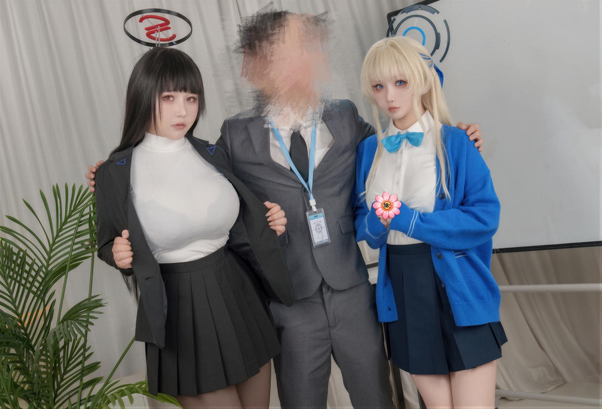 [cosplay] rioko涼涼子 KANEKO_咔喵 - 飛鳥馬時+調月莉音：雙人角色黑絲美腿 110P