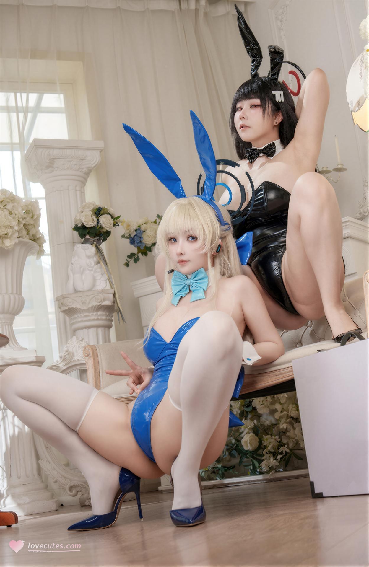 [cosplay] rioko凉凉子 KANEKO_咔喵 - 飞鸟马时+调月莉音：双人角色黑丝美腿 110P
