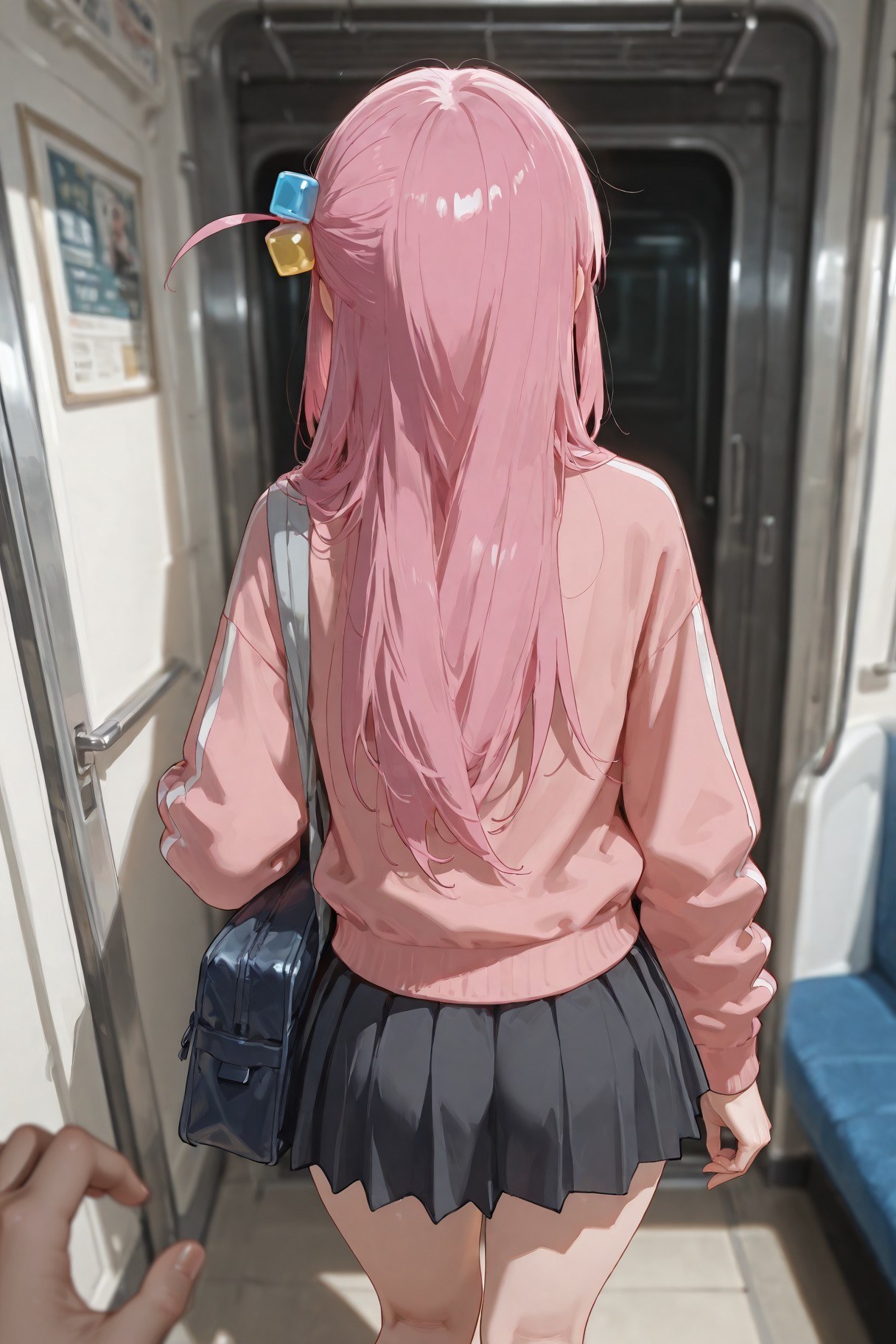 AI生成アニメ少女 - 孤独摇滚 後藤ひとり：レース下着 ベッド撮影 露点 574P
