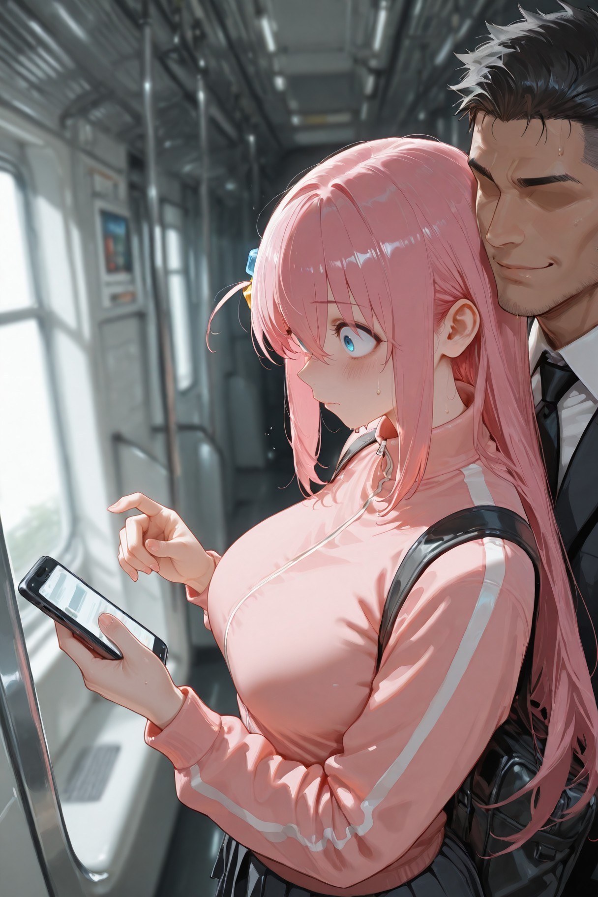 AI生成アニメ少女 - 孤独摇滚 後藤ひとり：レース下着 ベッド撮影 露点 574P