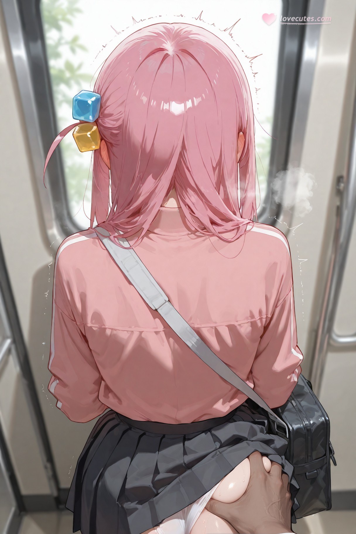 AI Generated Anime Girl - 孤独摇滚 后藤一里：蕾丝内衣床拍露点 574P