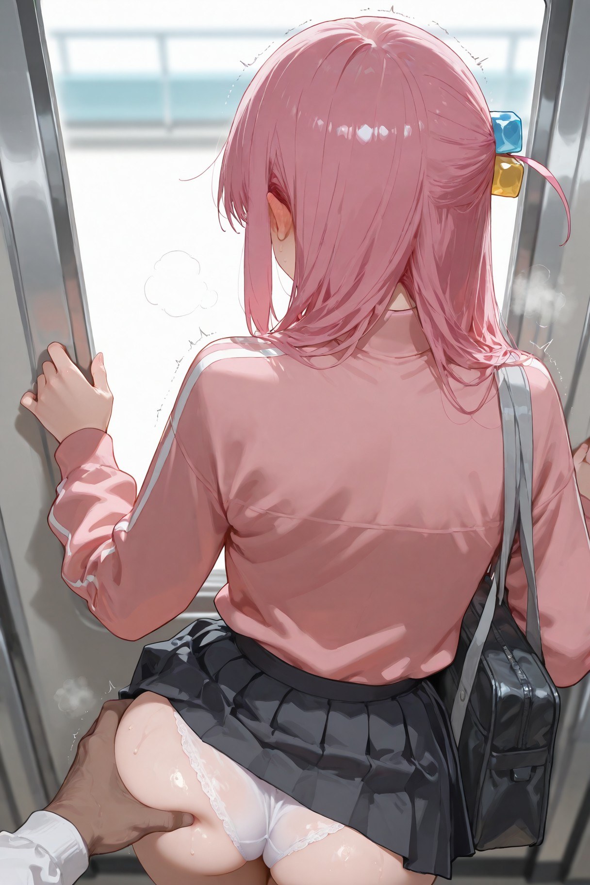 AI Generated Anime Girl - 孤独摇滚 后藤一里：蕾丝内衣床拍露点 574P