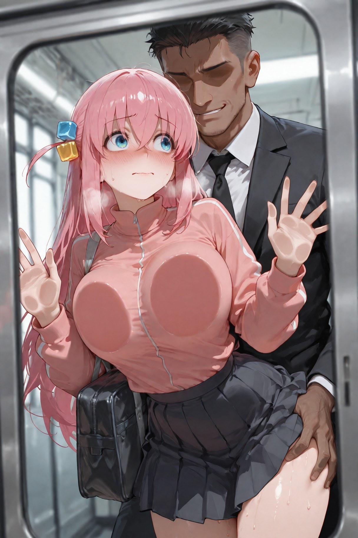 AI Generated Anime Girl - 孤独摇滚 后藤一里：蕾丝内衣床拍露点 574P