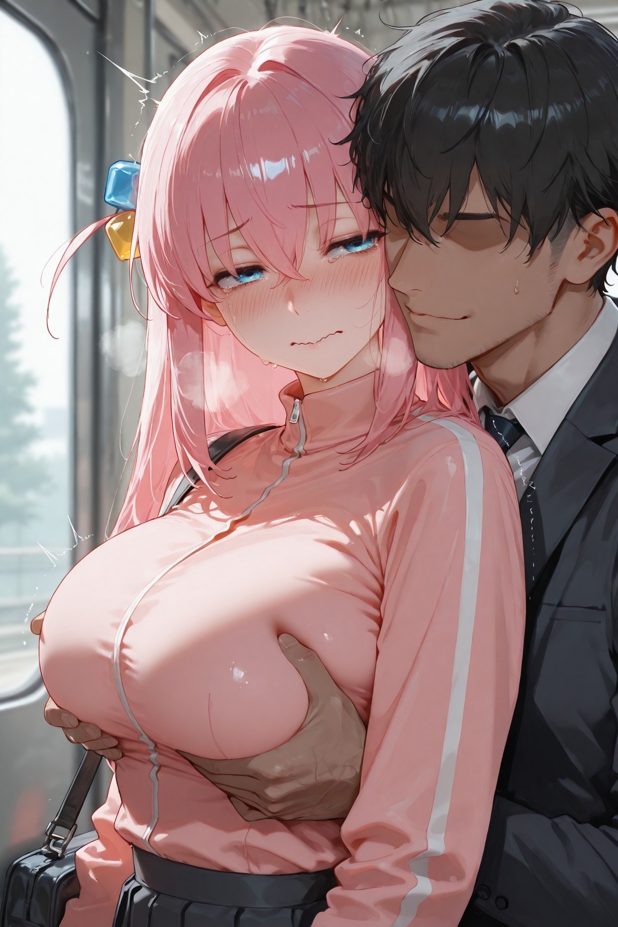 AI Generated Anime Girl - 孤独摇滚 后藤一里：蕾丝内衣床拍露点 574P