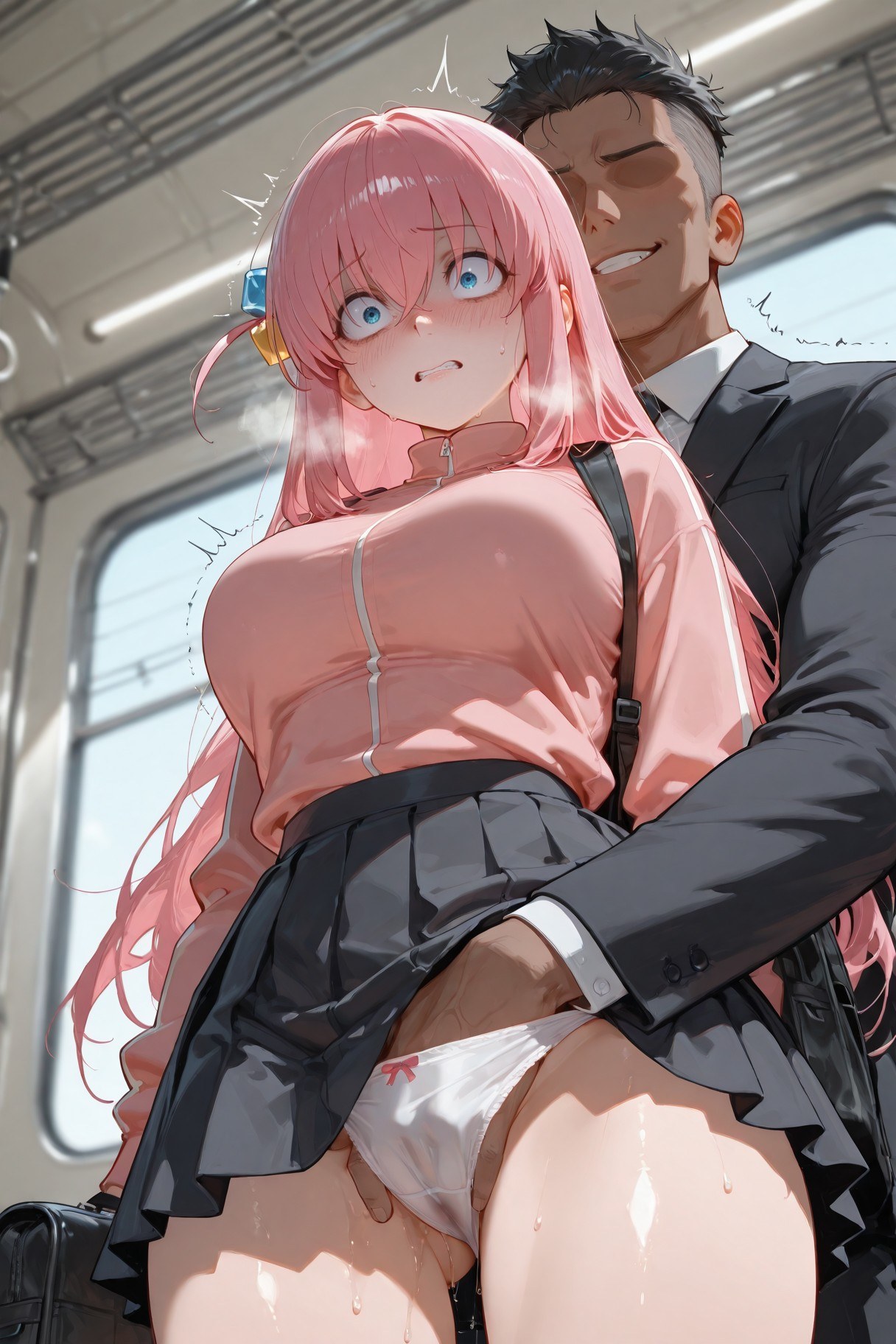 AI生成アニメ少女 - 孤独摇滚 後藤ひとり：レース下着 ベッド撮影 露点 574P