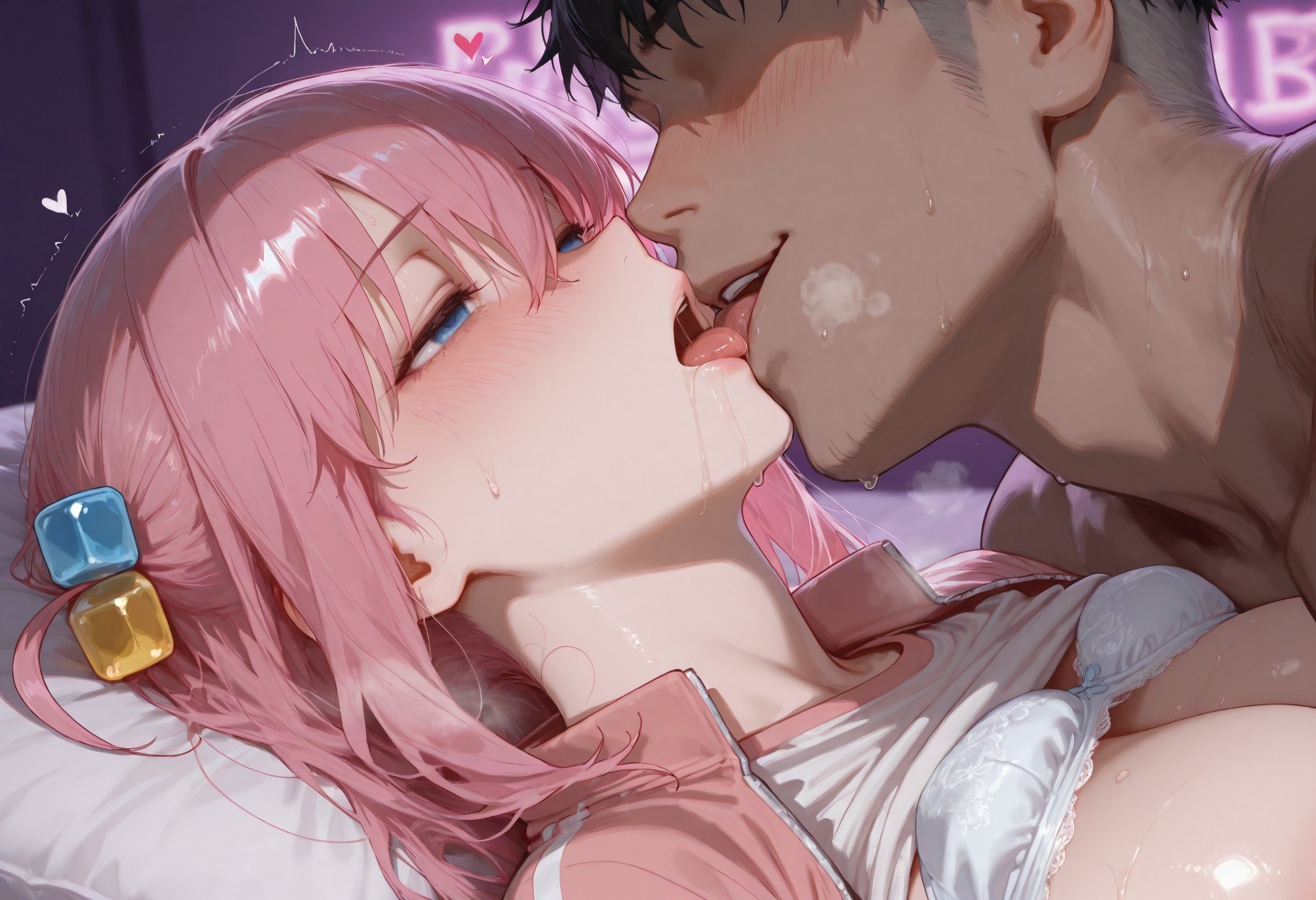 AI Generated Anime Girl - 孤独摇滚 后藤一里：蕾丝内衣床拍露点 574P