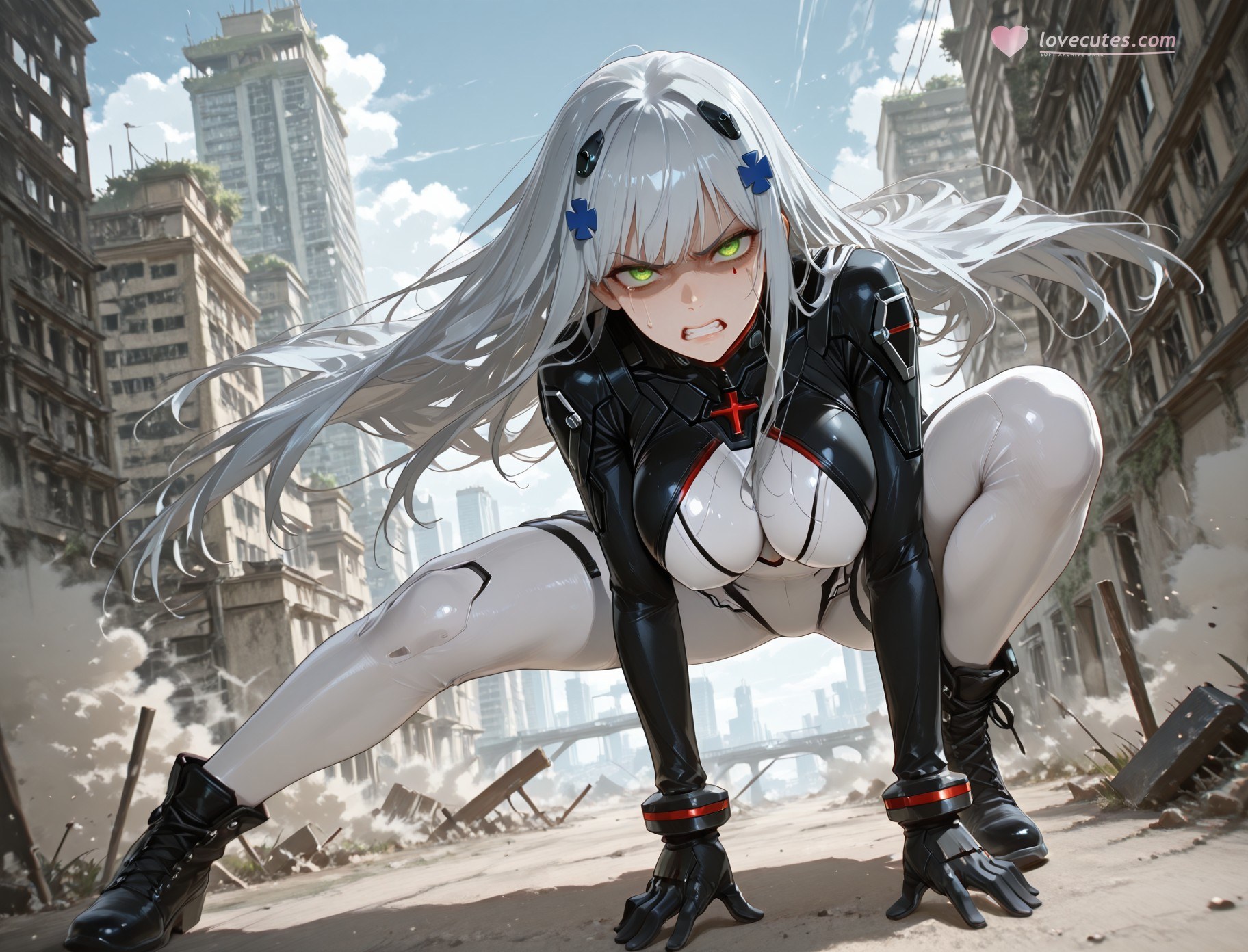 AI生成アニメ少女 - 少女前線 HK416：タイトな衣装・濡れ・露出 291P