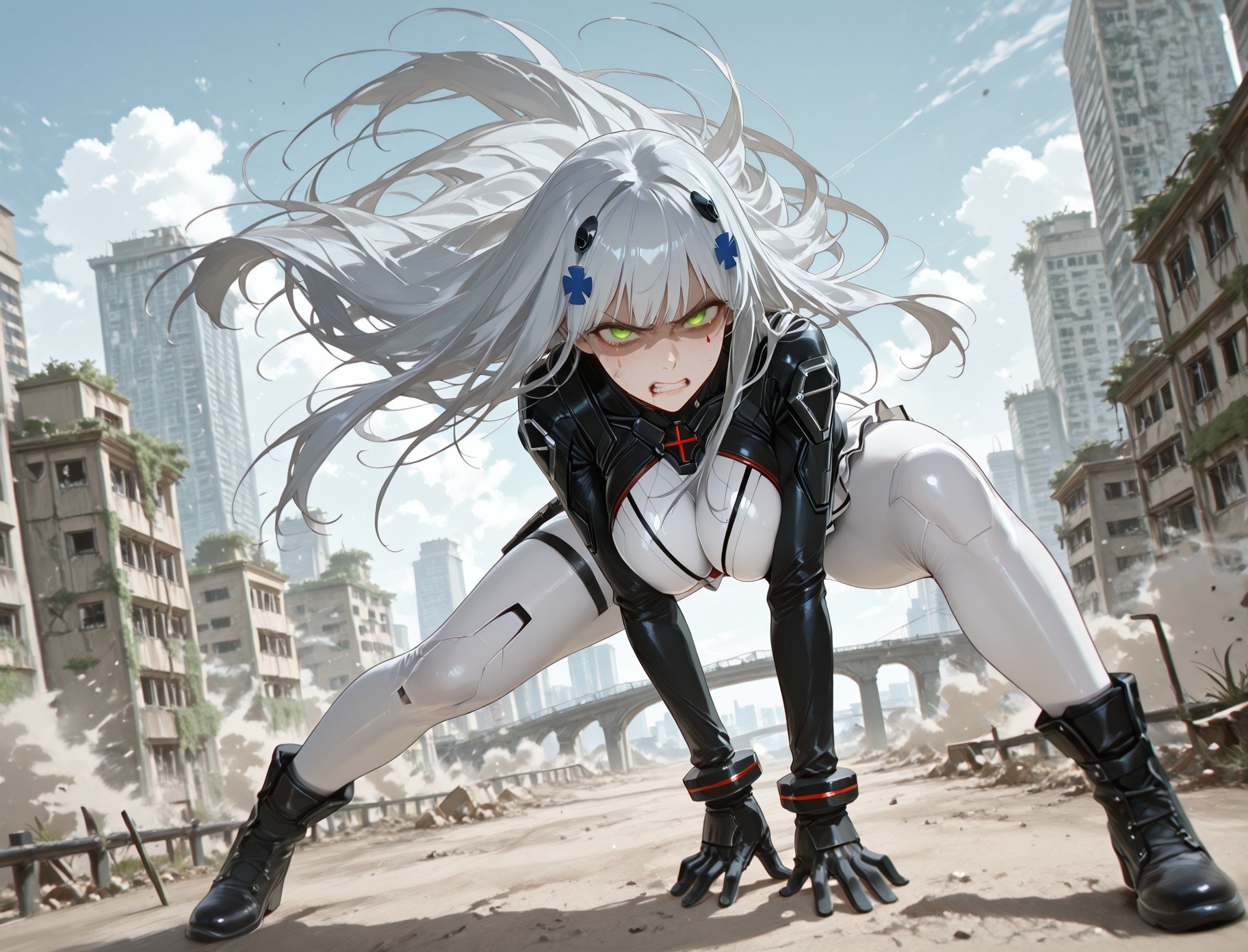 AI生成アニメ少女 - 少女前線 HK416：タイトな衣装・濡れ・露出 291P