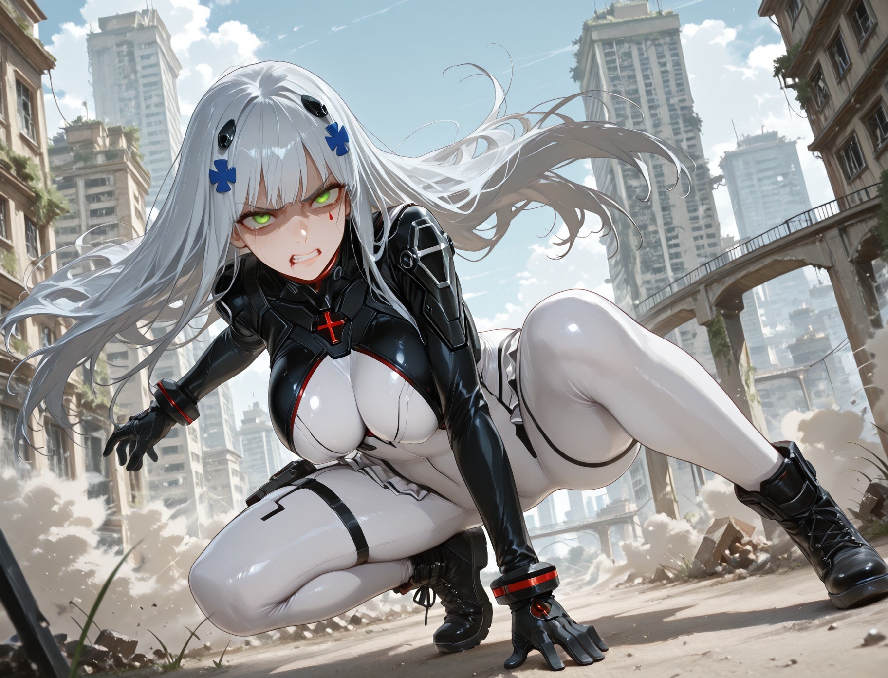 AI生成アニメ少女 - 少女前線 HK416：タイトな衣装・濡れ・露出 291P