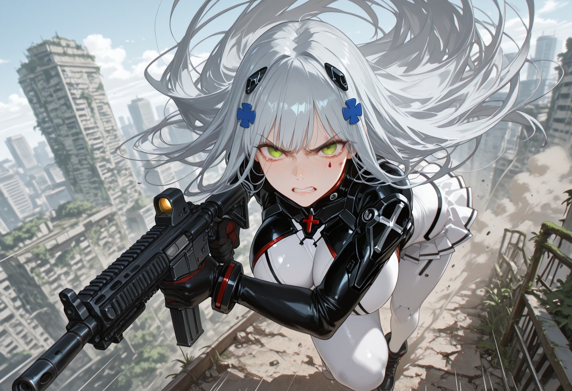 AI生成アニメ少女 - 少女前線 HK416：タイトな衣装・濡れ・露出 291P