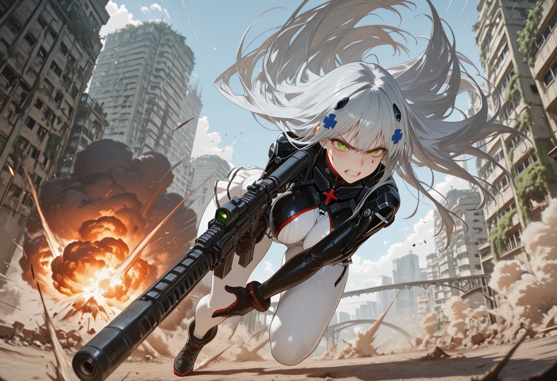 AI生成アニメ少女 - 少女前線 HK416：タイトな衣装・濡れ・露出 291P
