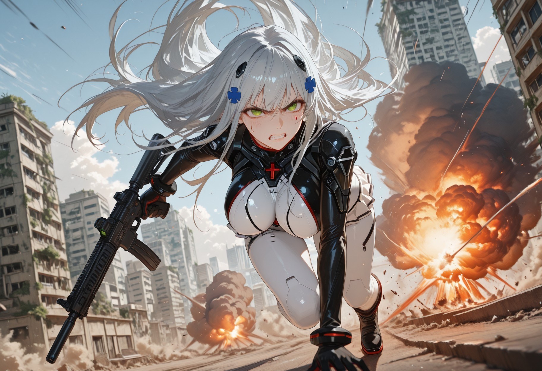AI生成アニメ少女 - 少女前線 HK416：タイトな衣装・濡れ・露出 291P