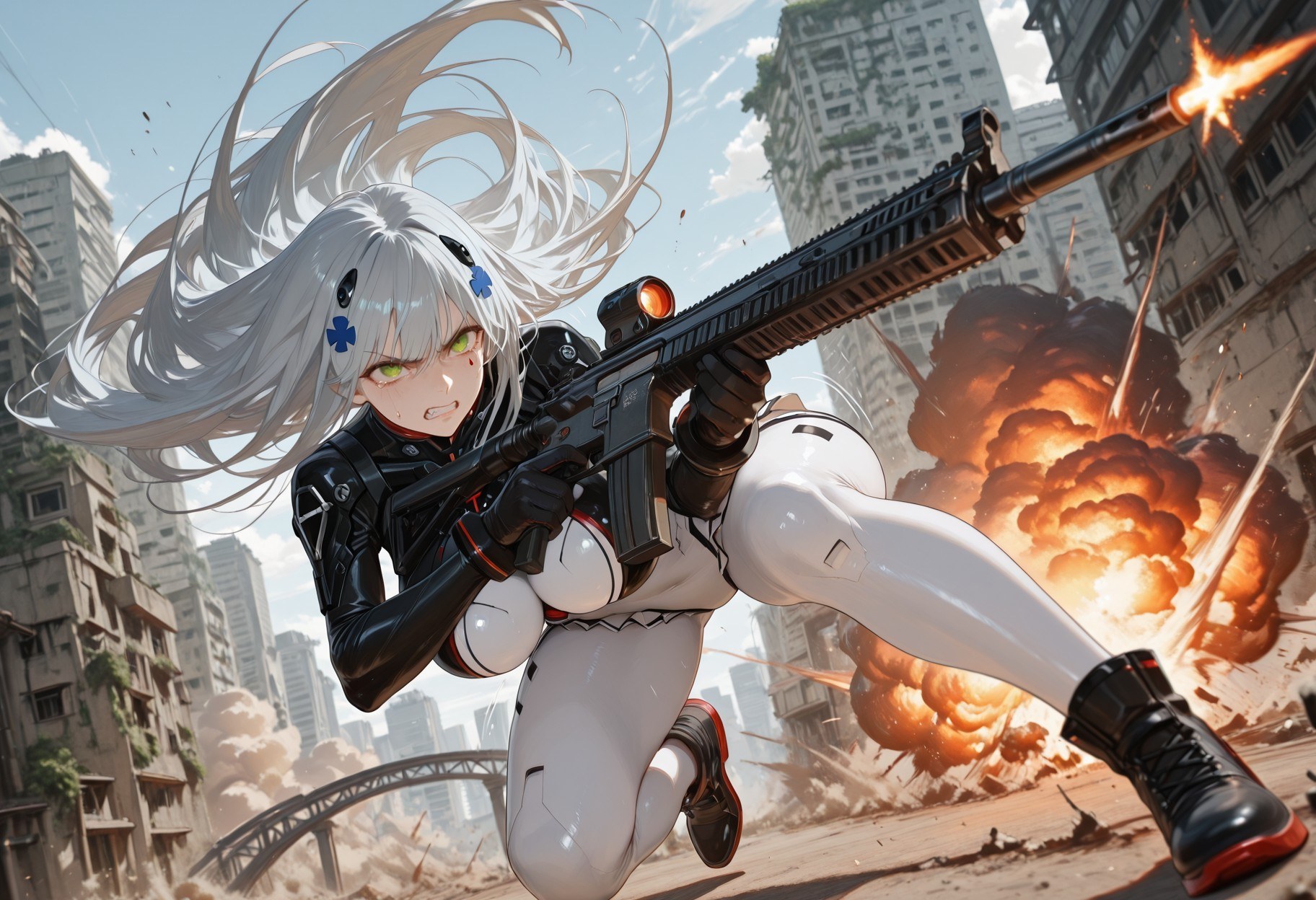 AI生成アニメ少女 - 少女前線 HK416：タイトな衣装・濡れ・露出 291P