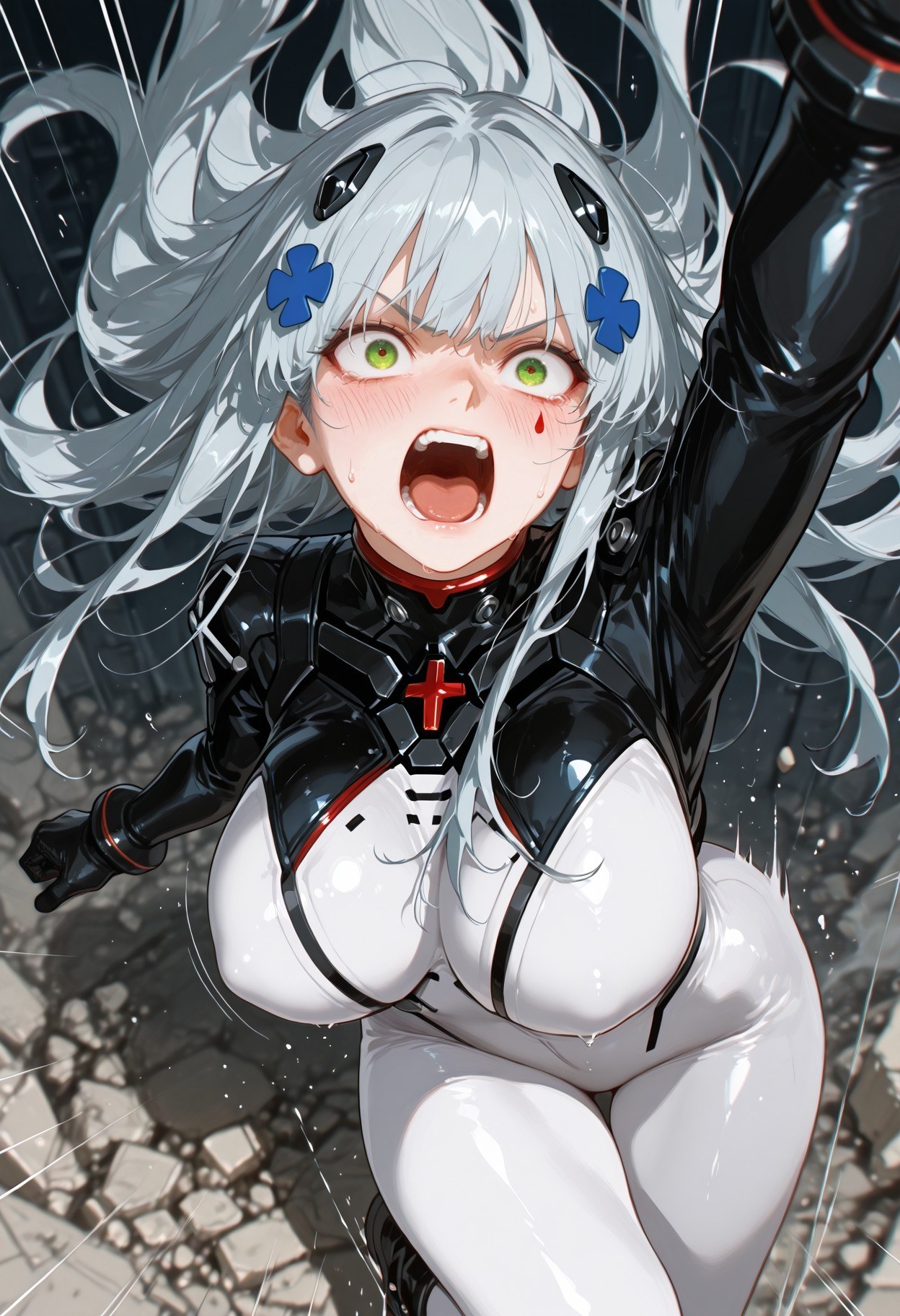 AI Generated Anime Girl - 소녀전선 HK416：타이트한 의상 젖은 상태 노출 291P
