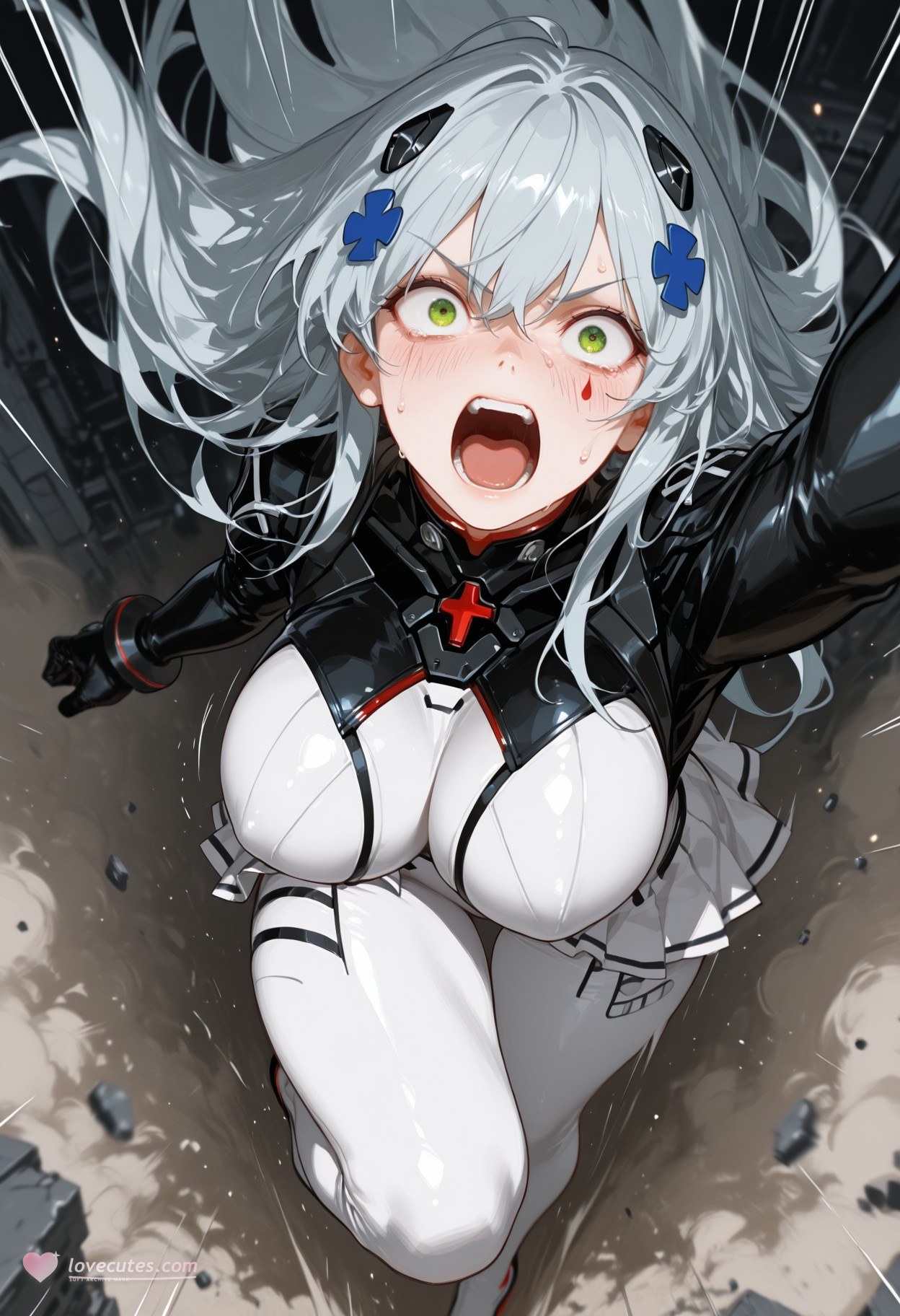 AI Generated Anime Girl - 소녀전선 HK416：타이트한 의상 젖은 상태 노출 291P