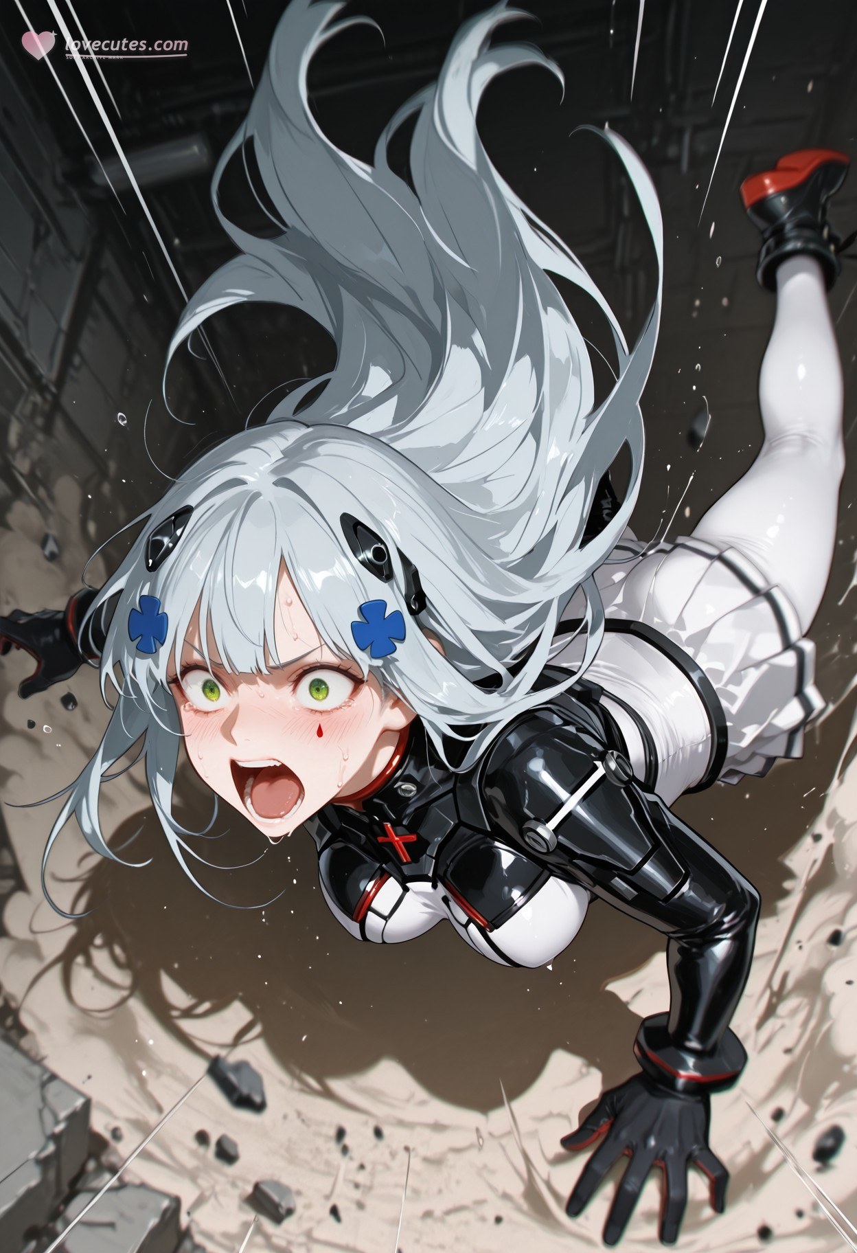 AI Generated Anime Girl - 소녀전선 HK416：타이트한 의상 젖은 상태 노출 291P