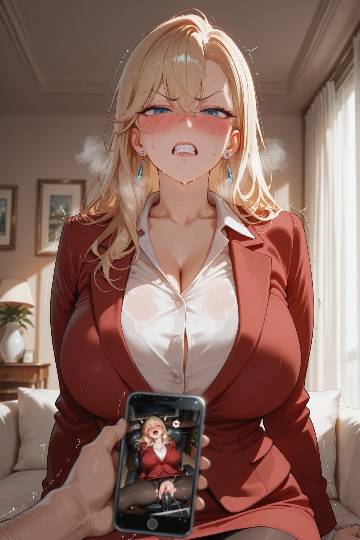AI Generated Anime Girl - 少女骑士物语 仓敷丽华：黑丝蕾丝内衣白虎 450P