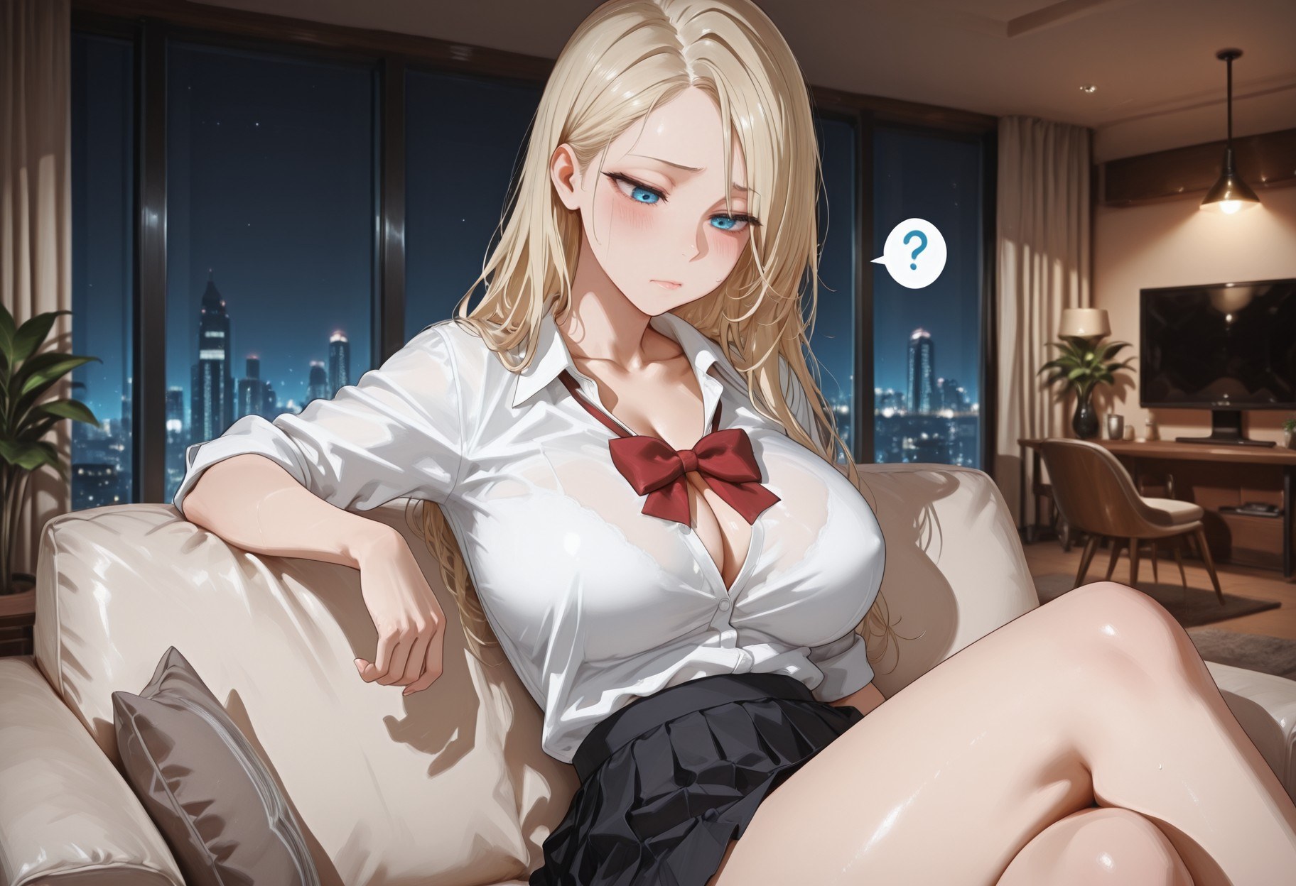 AI Generated Anime Girl - 少女骑士物语 仓敷丽华：黑丝蕾丝内衣白虎 450P
