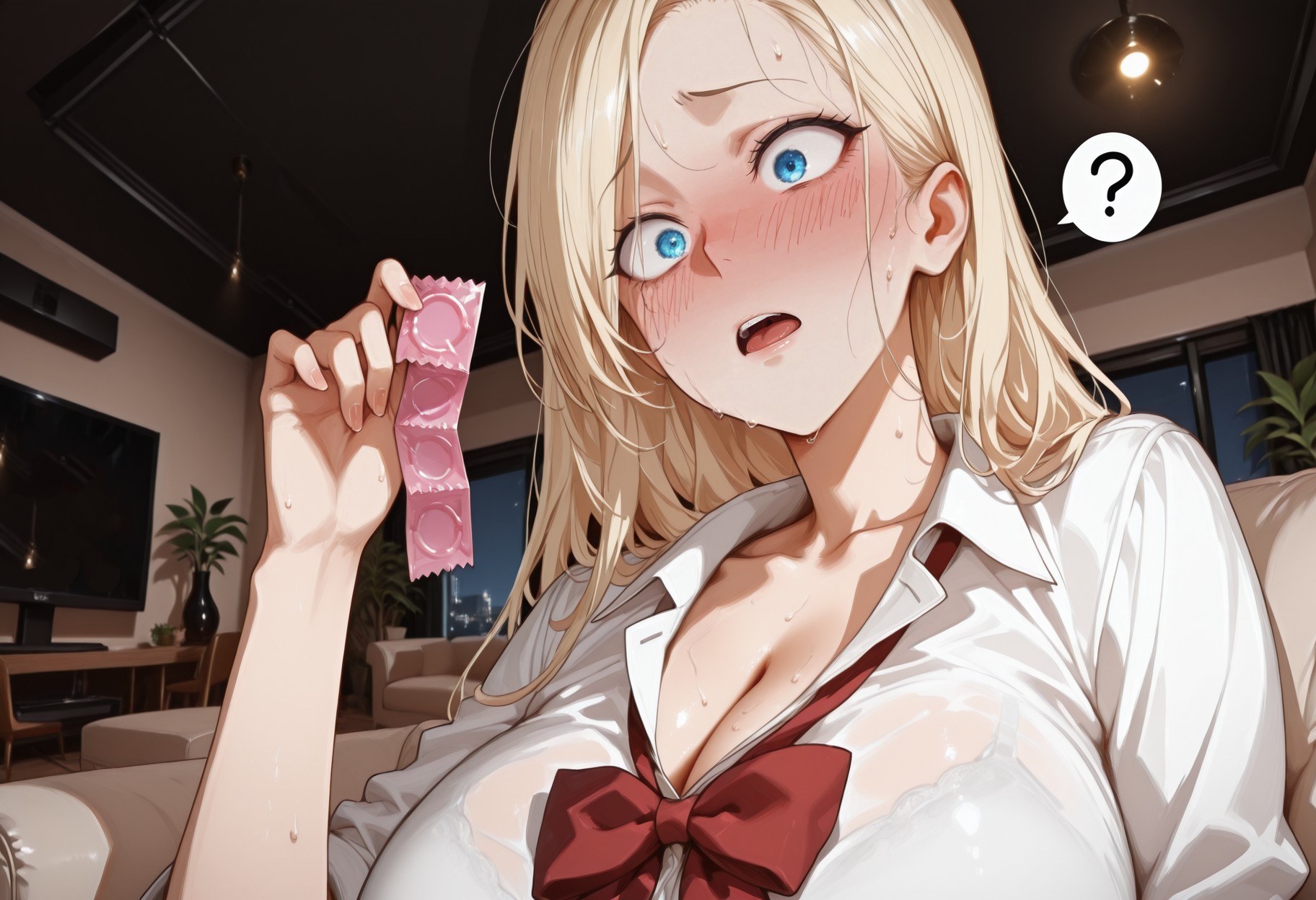 AI Generated Anime Girl - 少女骑士物语 仓敷丽华：黑丝蕾丝内衣白虎 450P