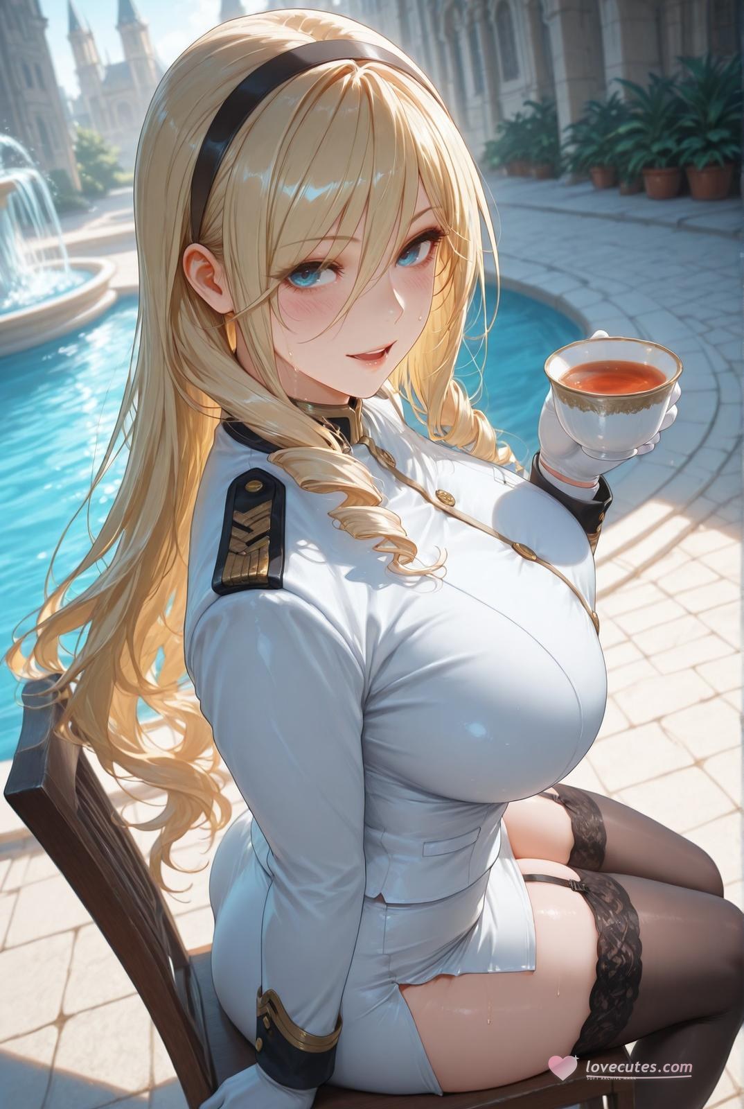 AI Generated Anime Girl - 少女骑士物语 塞莉亚·库缇米尼：黑絲蕾絲內衣NTR 336P