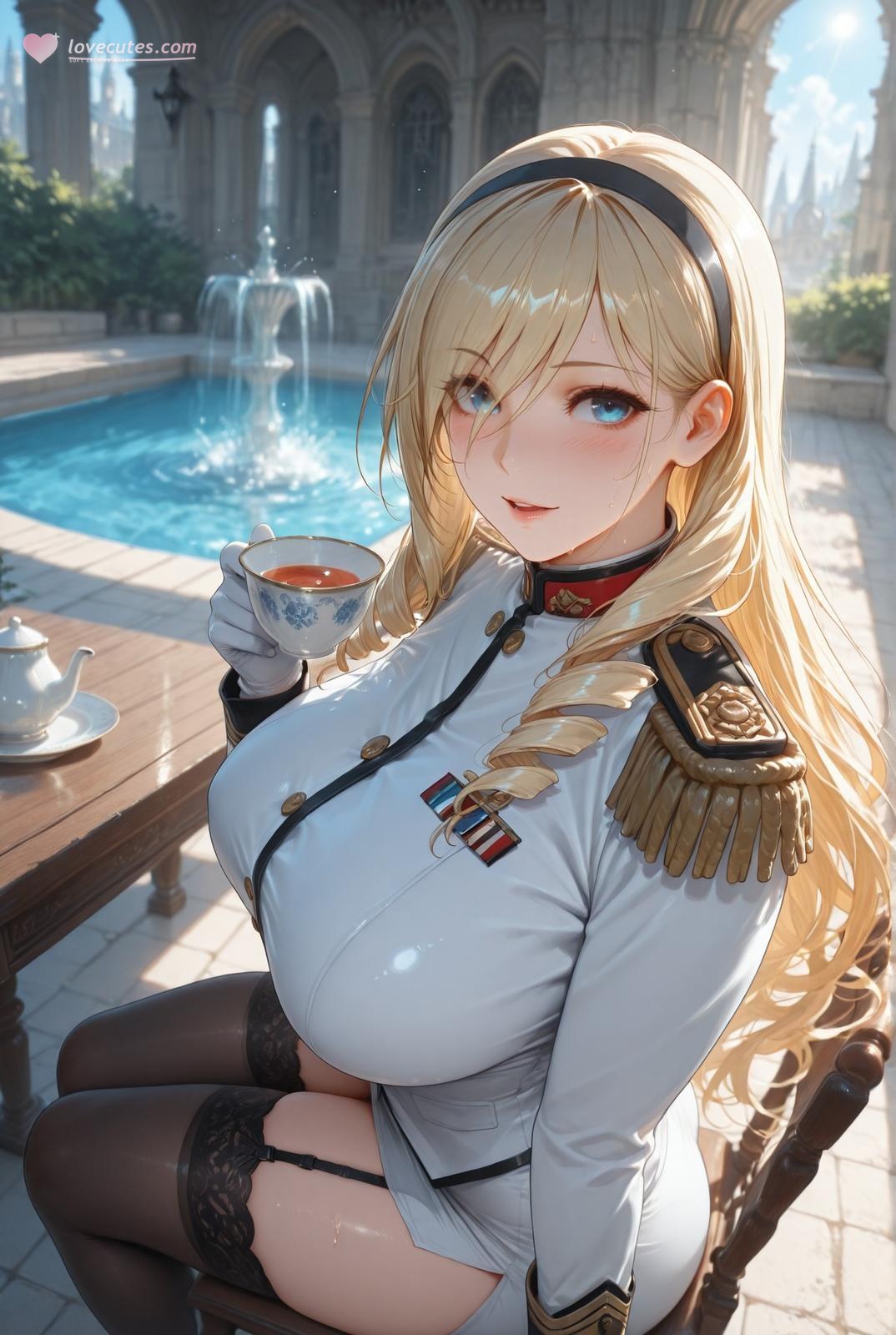 AI Generated Anime Girl - 少女骑士物语 塞莉亚·库缇米尼：黑絲蕾絲內衣NTR 336P