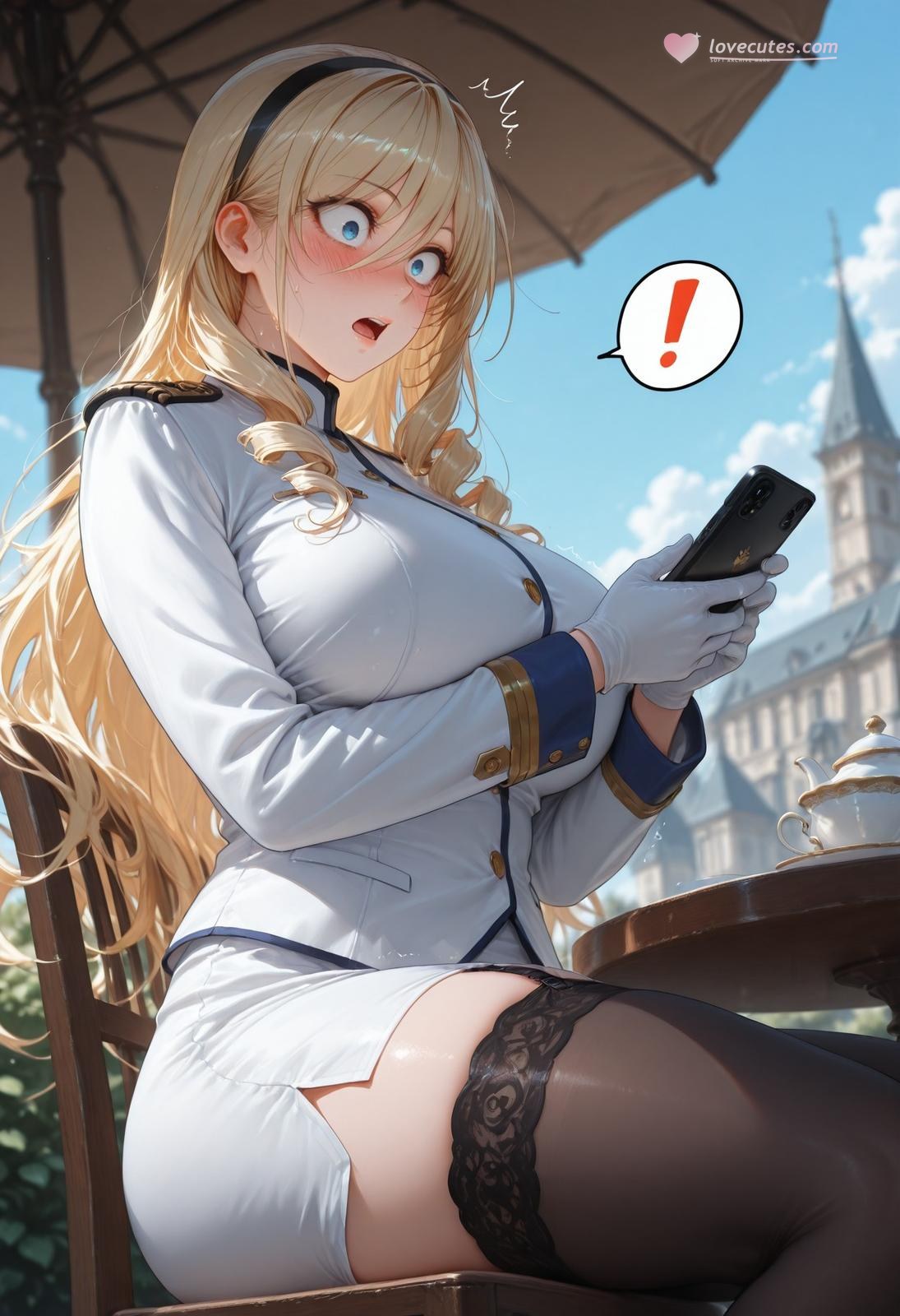 AI Generated Anime Girl - 少女骑士物语 塞莉亚·库缇米尼：黑絲蕾絲內衣NTR 336P