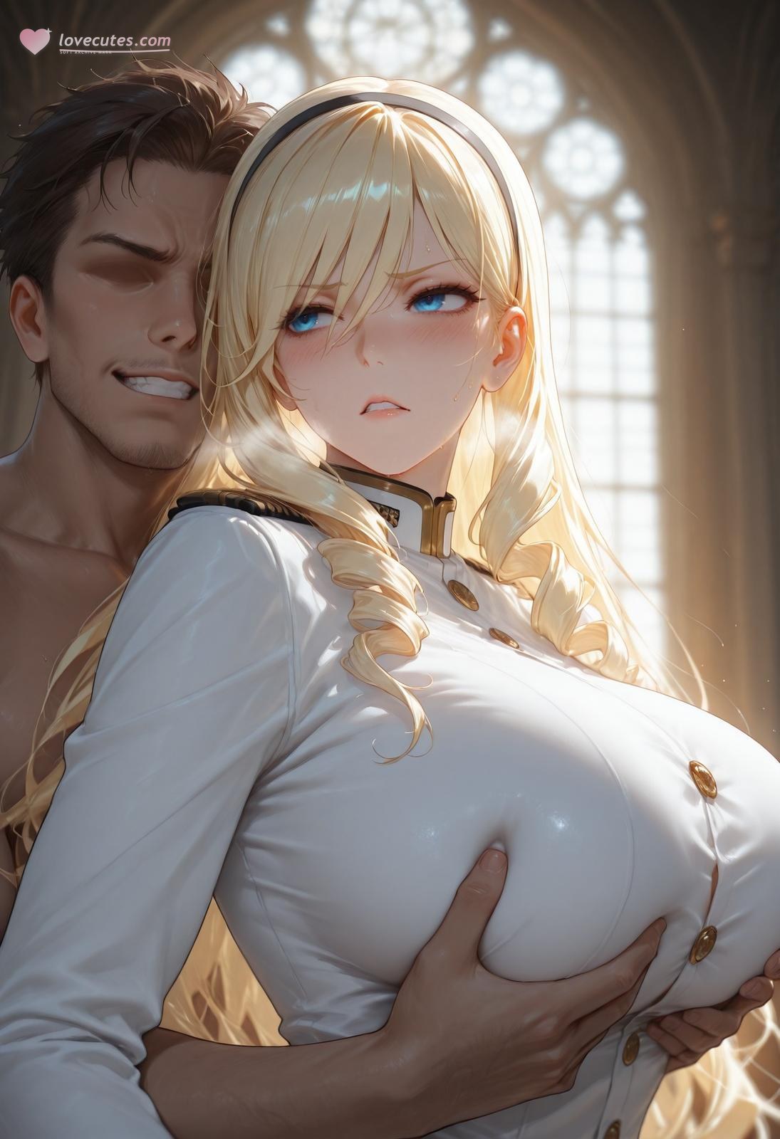 AI Generated Anime Girl - 少女骑士物语 塞莉亚·库缇米尼：黑絲蕾絲內衣NTR 336P