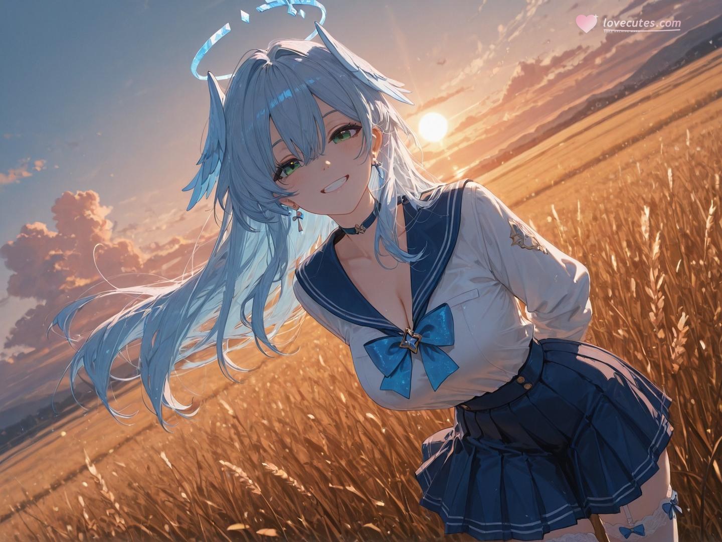 AI Generated Anime Girl - 崩坏：星穹铁道 知更鸟：ชุดนักเรียนเปียกโชว์ช่องคลอด 186P