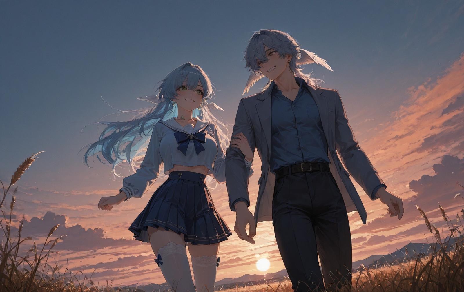 AI Generated Anime Girl - 崩坏：星穹铁道 知更鸟：ชุดนักเรียนเปียกโชว์ช่องคลอด 186P