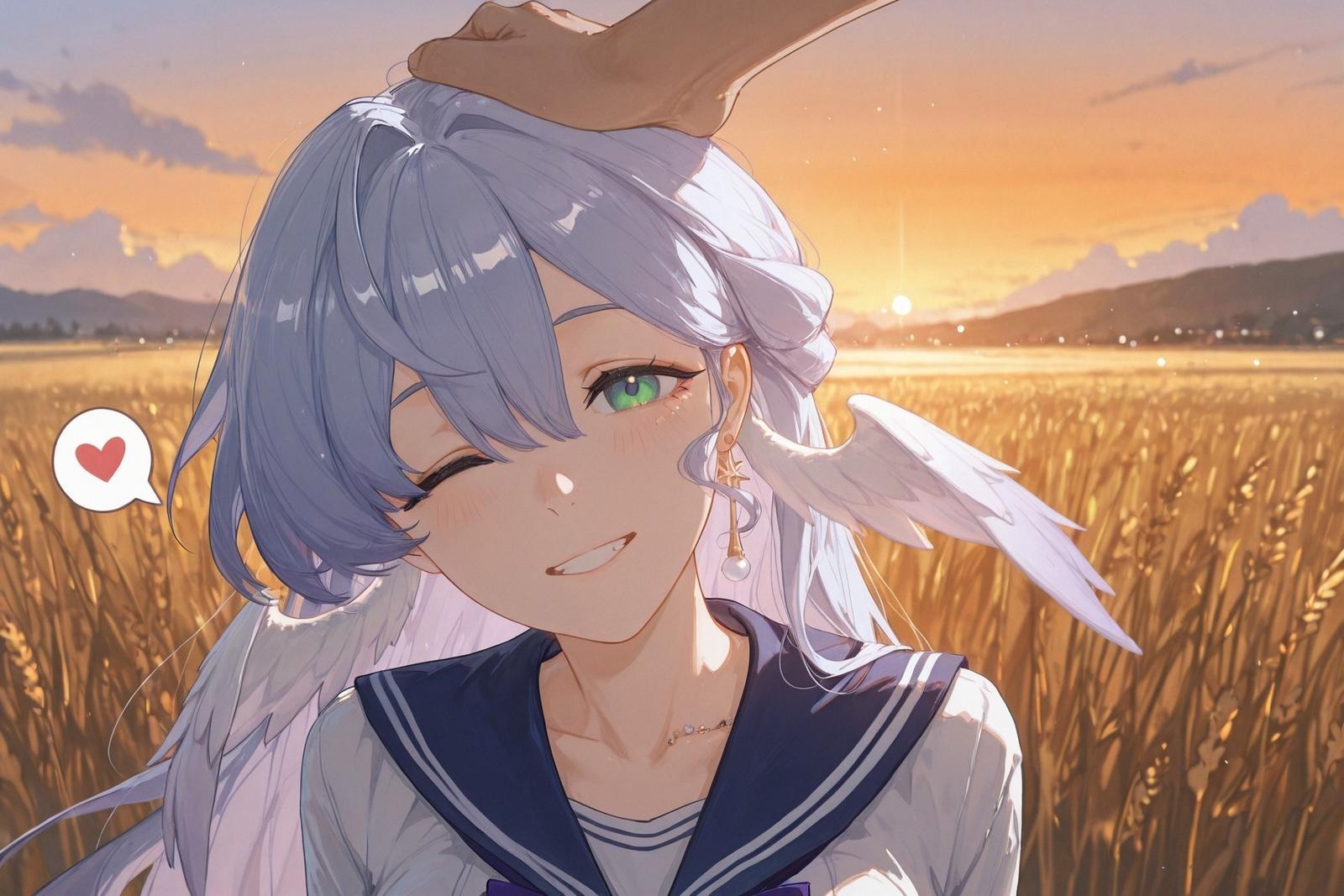 AI 生成動漫女孩 - 崩壞：星穹鐵道 知更鳥：學生裝濕身露穴 186P