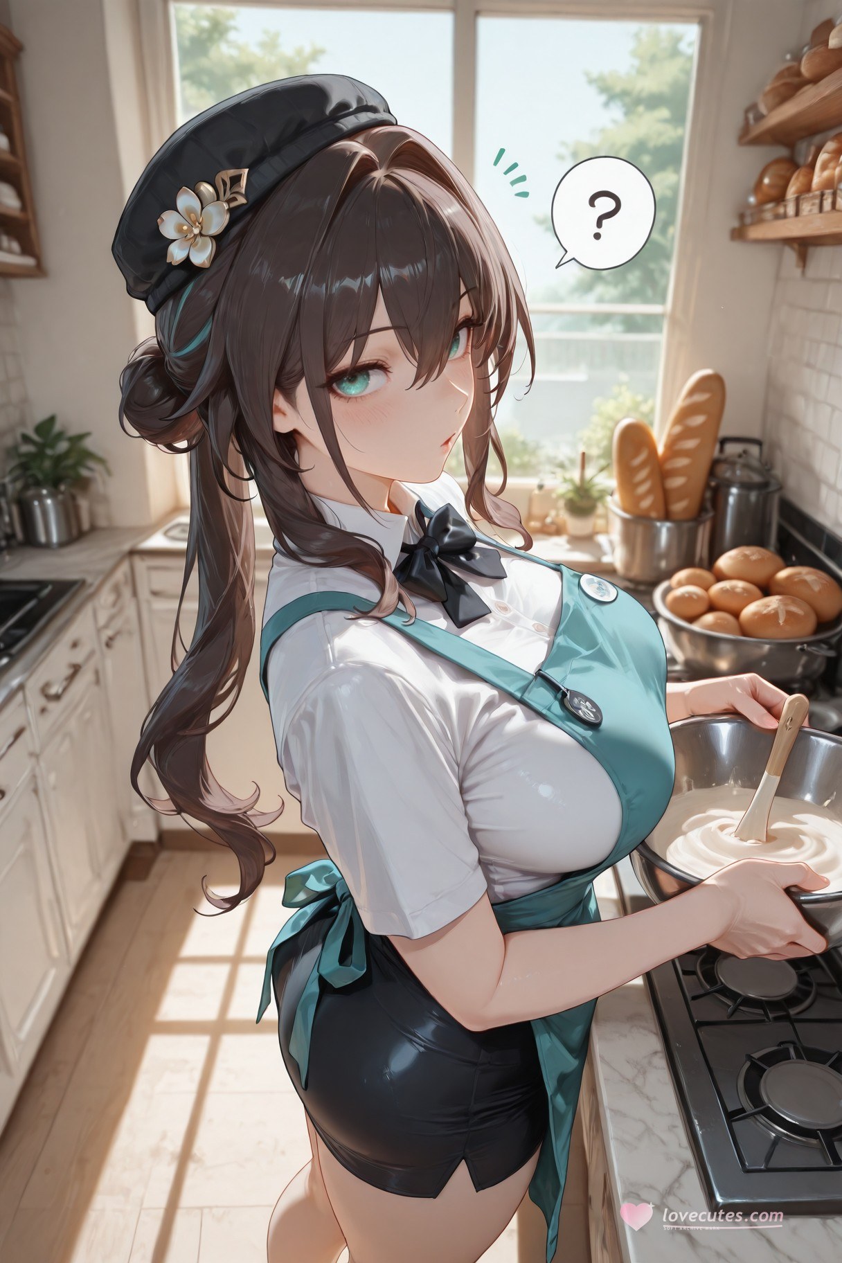 AI Generated Anime Girl - 崩坏：星穹铁道 阮梅女仆：ชุดเมดถุงน่องขาว 399P