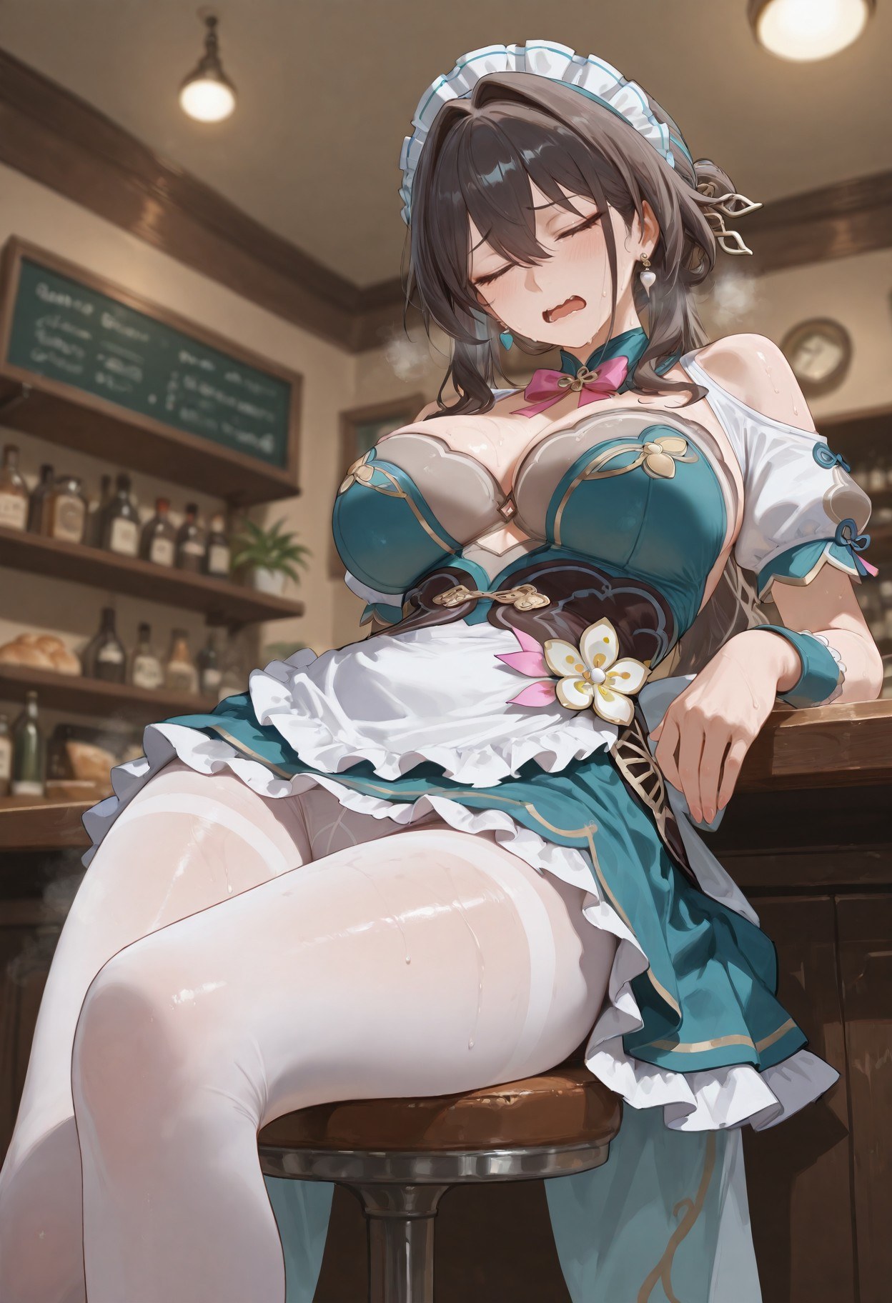 AI Generated Anime Girl - 崩坏：星穹铁道 阮梅女仆：女仆装白丝 399P
