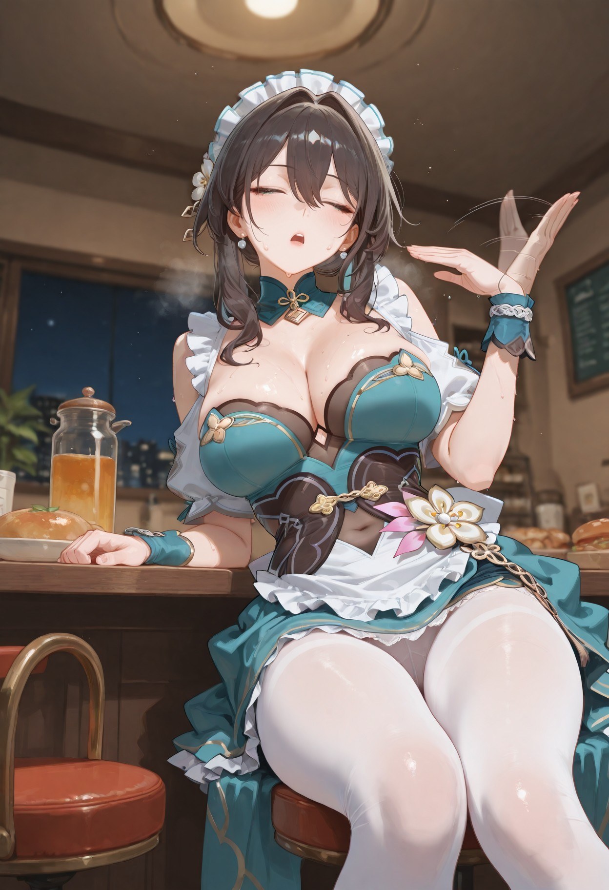 AI Generated Anime Girl - 崩坏：星穹铁道 阮梅女仆：女仆装白丝 399P