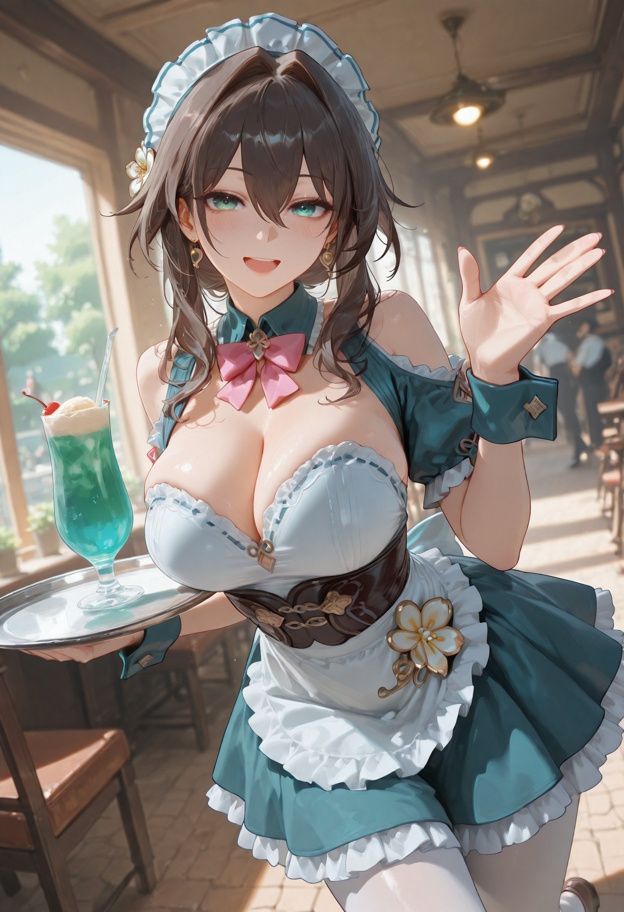 AI 生成動漫女孩 - 崩壞：星穹鐵道 阮梅女僕：女僕裝白絲 399P